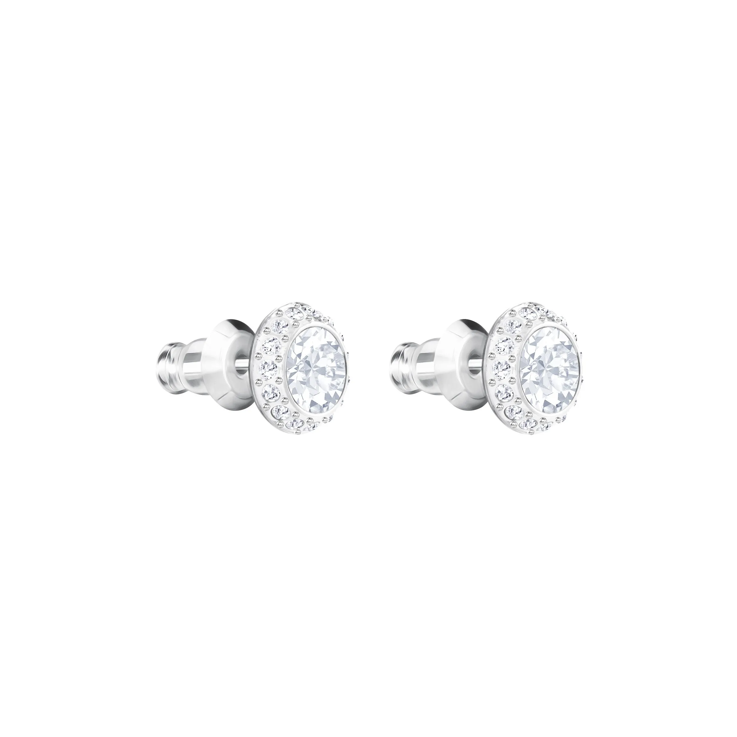 Swarovski Angelic Orecchini a lobo, Taglio Round, Bianchi, Placcato rodio - immagine 3