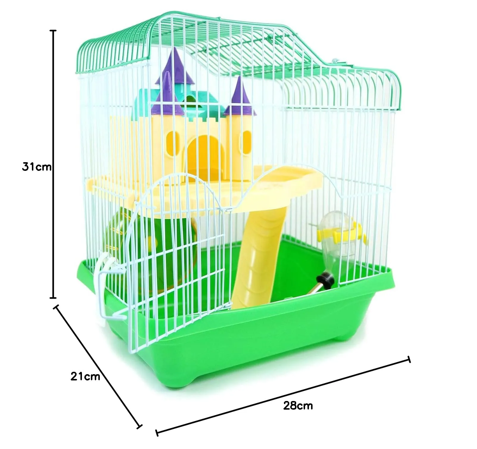 BPS Gabbia per criceto con scala, tunnel e casetta, 28 x 21 x 31 cm, mod. BPS-1340 - immagine 4