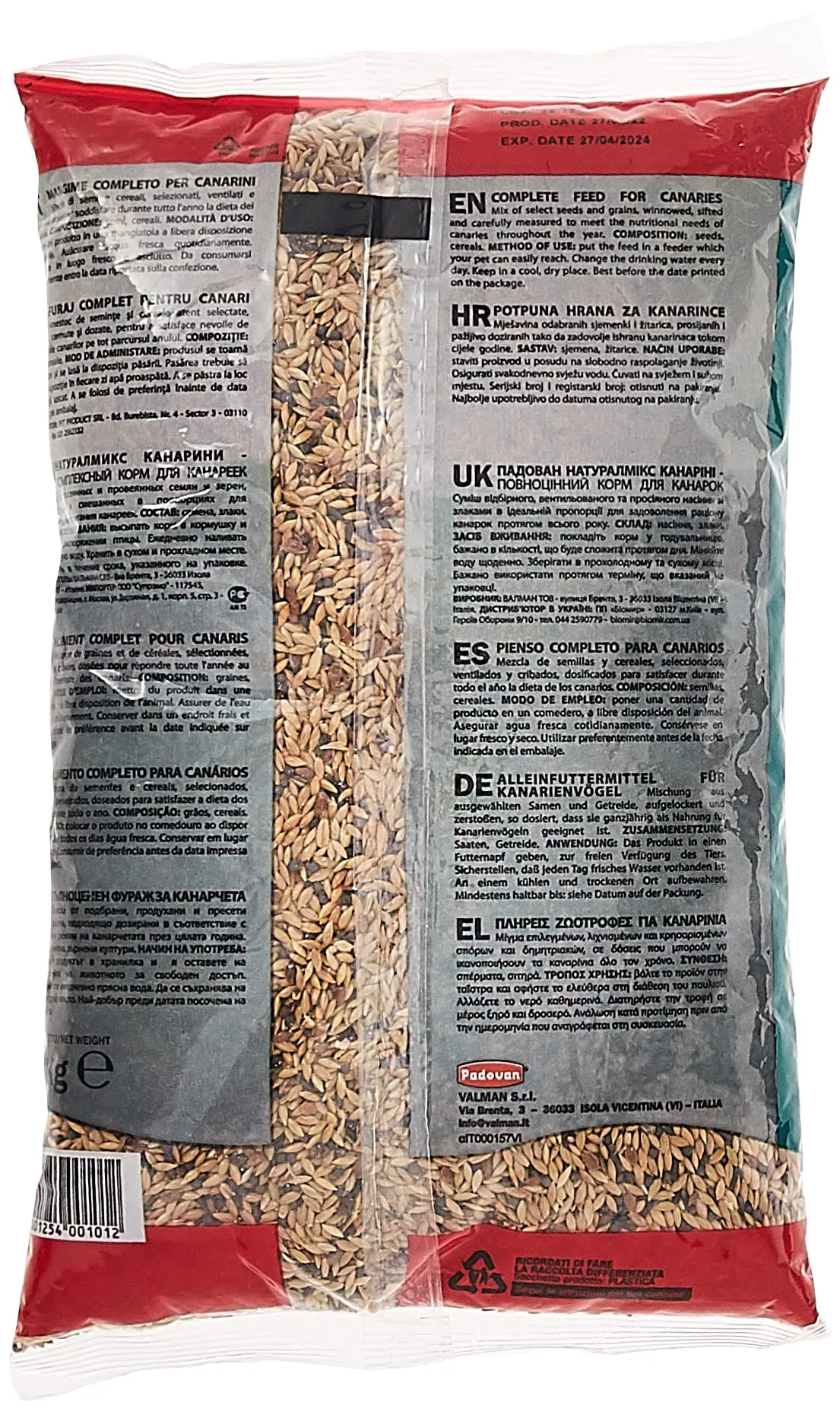 Padovan Naturalmix Canarini Alimento Completo per Canarini 1 kg - immagine 2