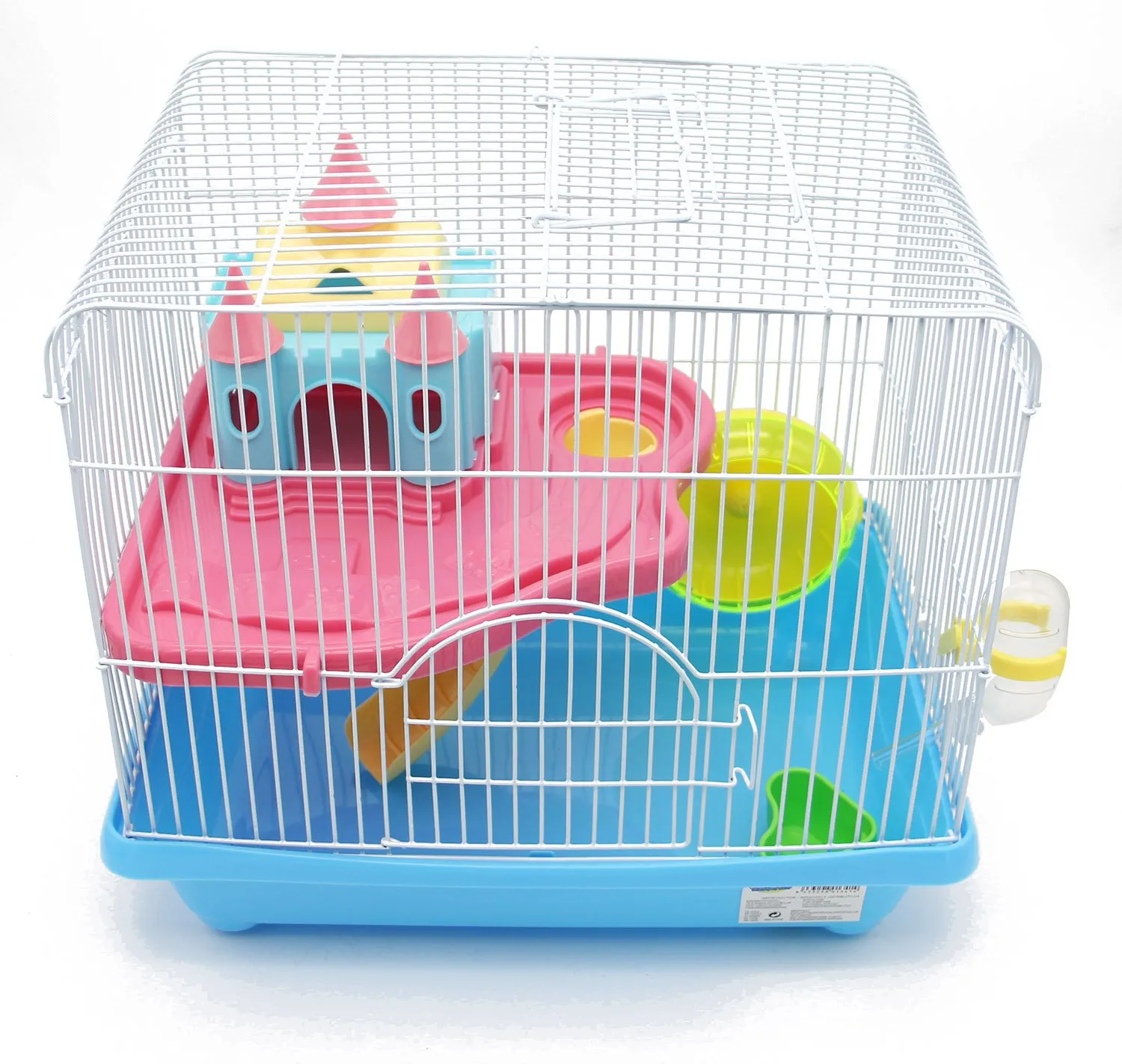 BPS BPS-1341 Gabbia per criceti con scaletta, abbeveratoio, ruota e casetta, XL 35 x 26 x 31 cm, Multicolore - immagine 3