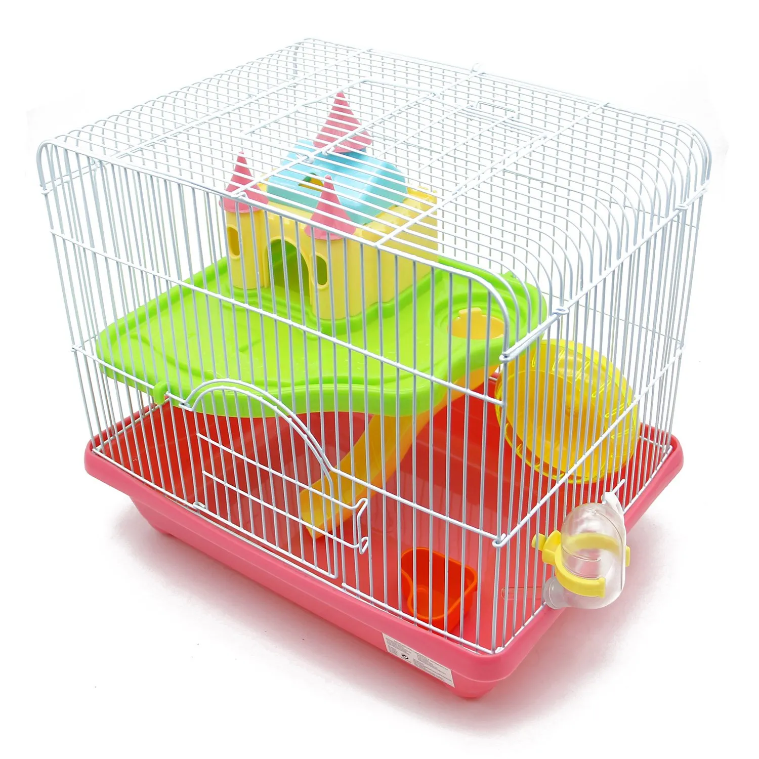 BPS BPS-1341 Gabbia per criceti con scaletta, abbeveratoio, ruota e casetta, XL 35 x 26 x 31 cm, Multicolore - immagine 4
