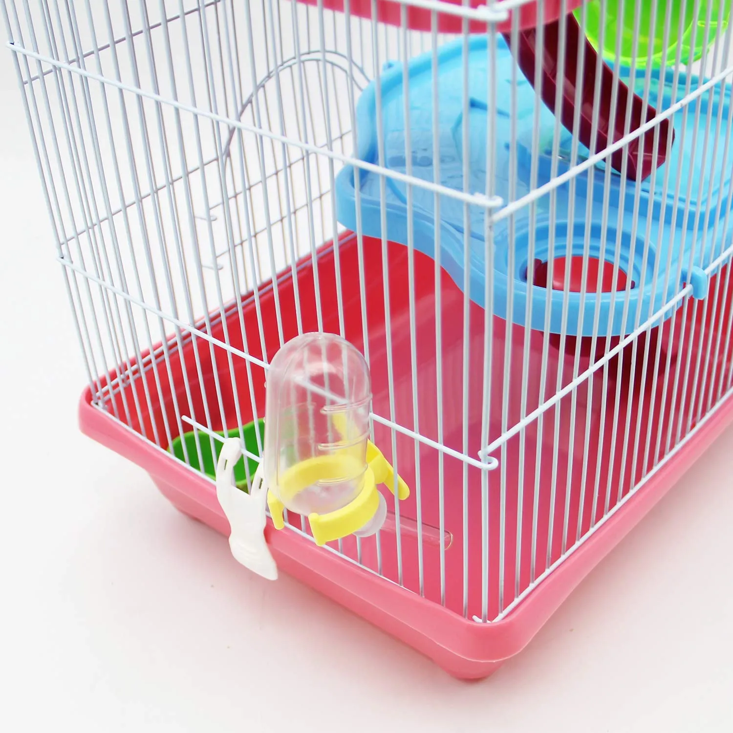 BPS Chalet Cage House per Criceti con Mangiatoia, Abbeveratoio e Ruota, 35 x 26 x 46 cm BPS-1342 - immagine 4