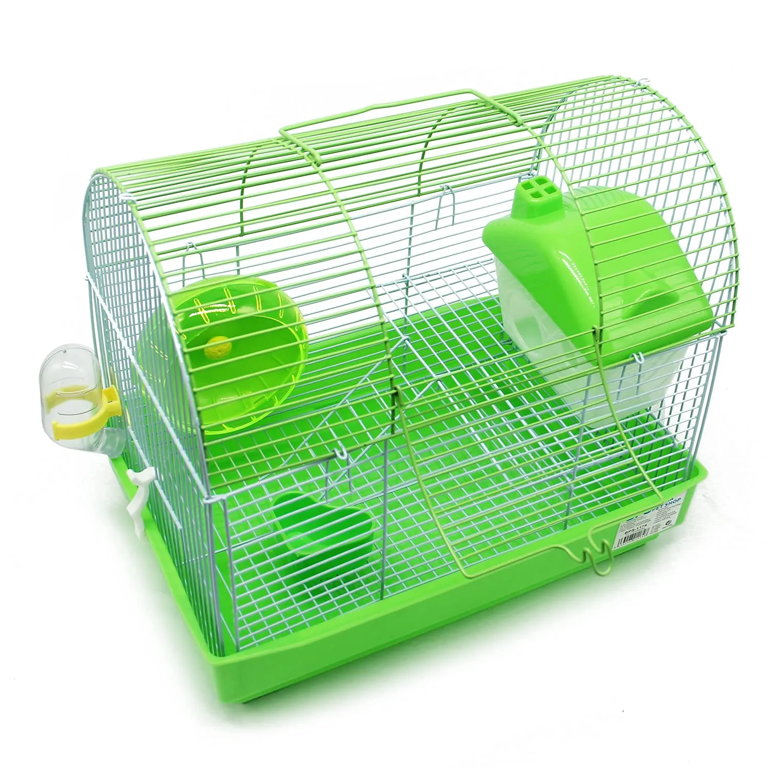 BPS BPS-1174 Gabbia per criceti con mangiatoia, abbeveratoio e ruote, 34 x 23,5 x 29 cm - immagine 2