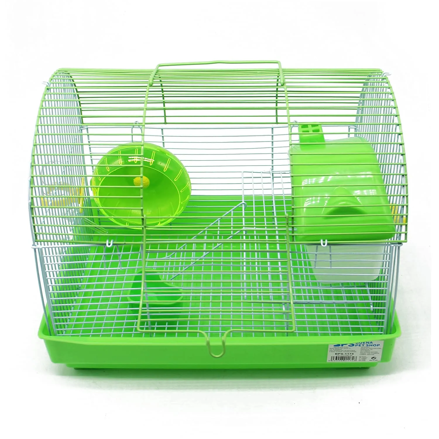 BPS BPS-1174 Gabbia per criceti con mangiatoia, abbeveratoio e ruote, 34 x 23,5 x 29 cm - immagine 3