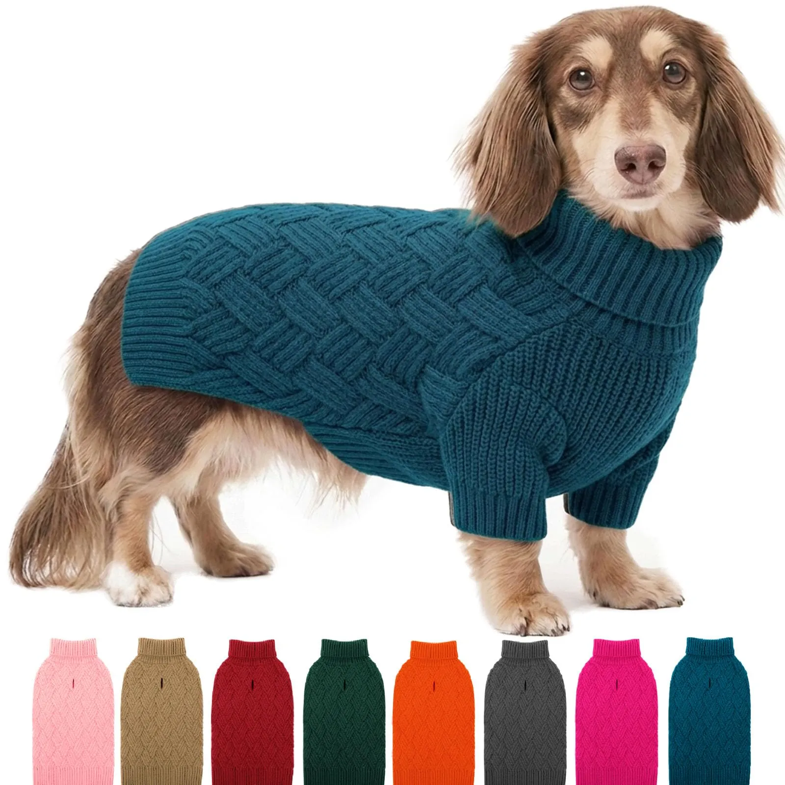 AOFITEE Maglione Invernale per Cani con Collo Alto, Blu, XS - immagine 1