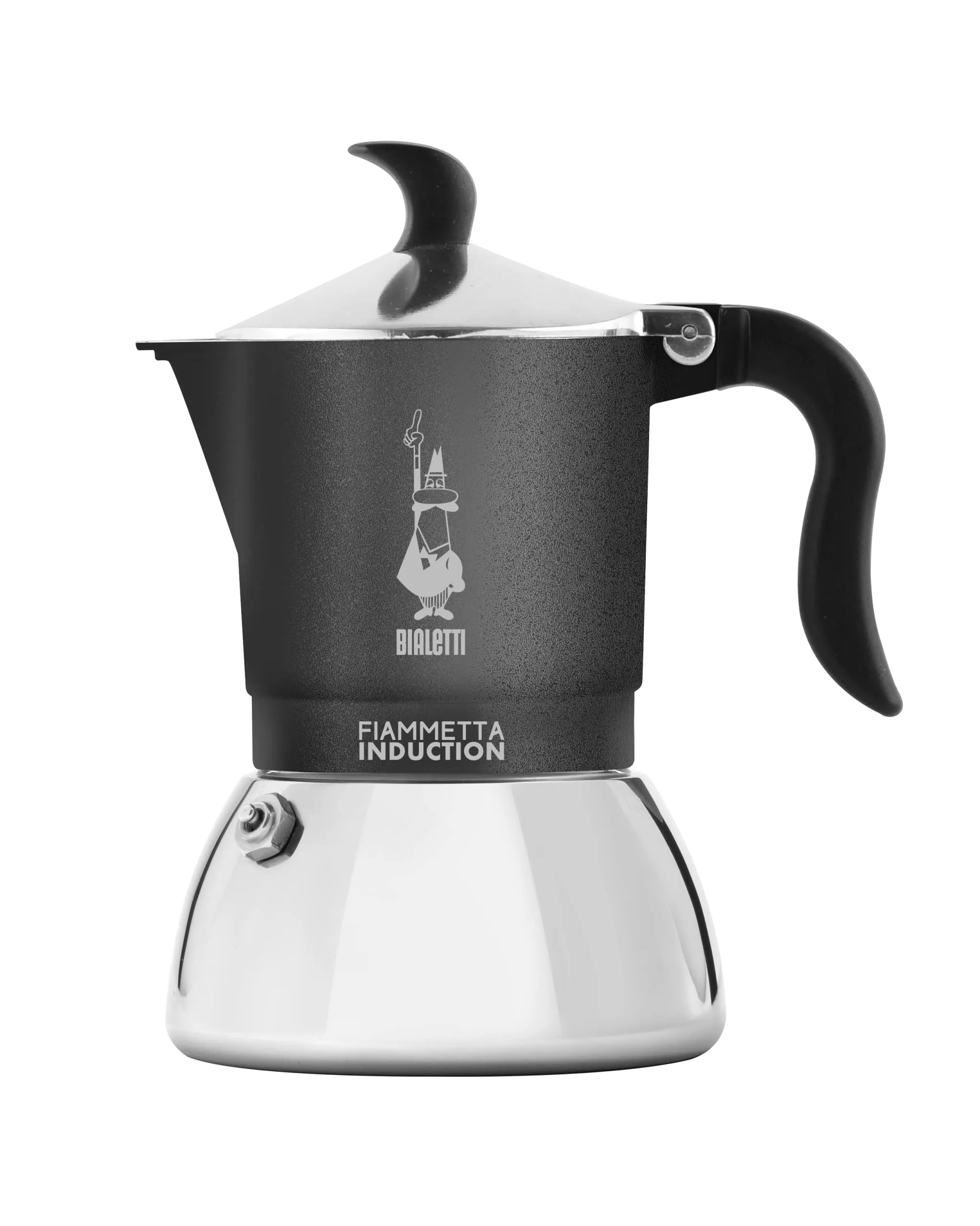 Bialetti Caffettiera Fiammetta Induction, 4 Tazze (150 ml), Grigio - immagine 1