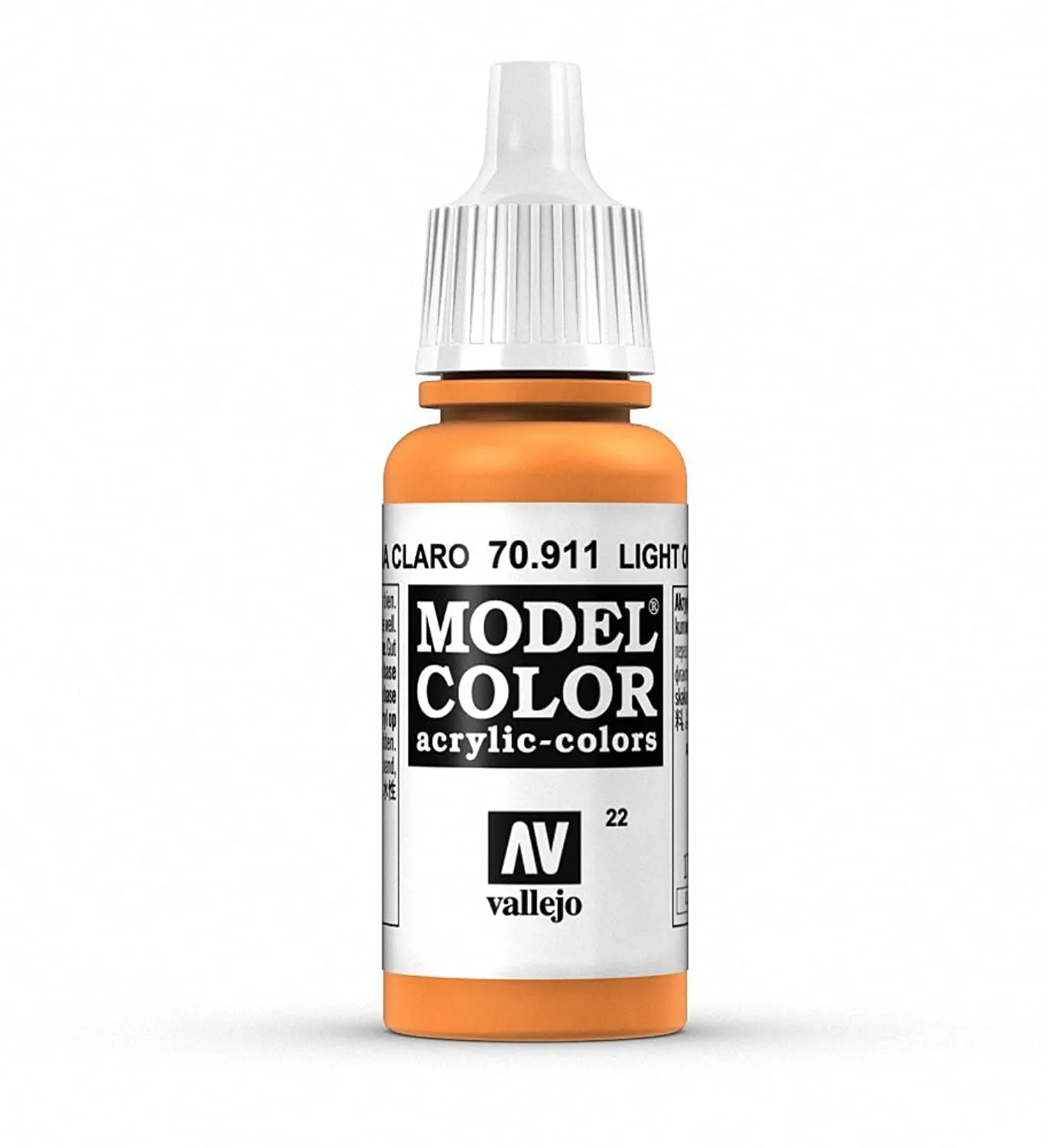 Vallejo 70.911 Acrylic Matte Color, Light Orange, 17 ml - immagine 1