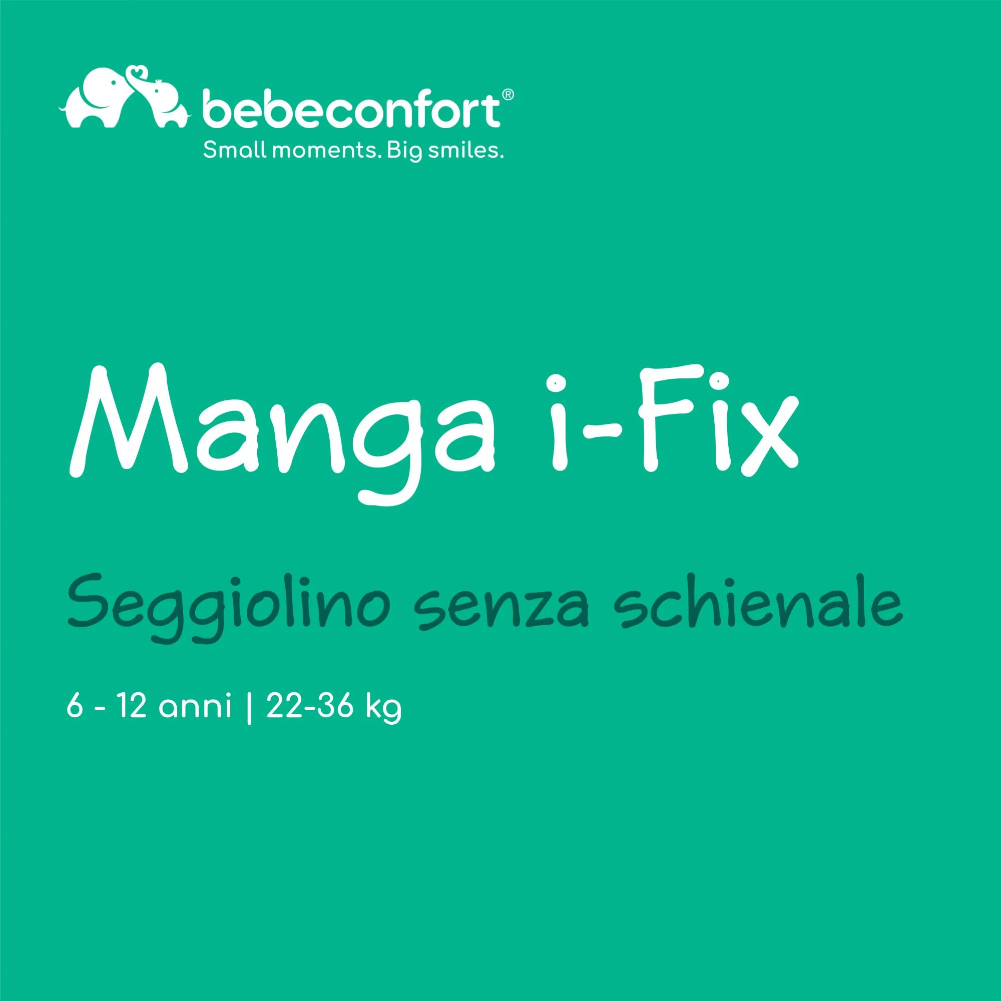 Bebeconfort Manga i-Fix Rialzo Auto Isofix Gruppo 3, 128-150 cm, 22-36 kg, Tinted Black - immagine 2