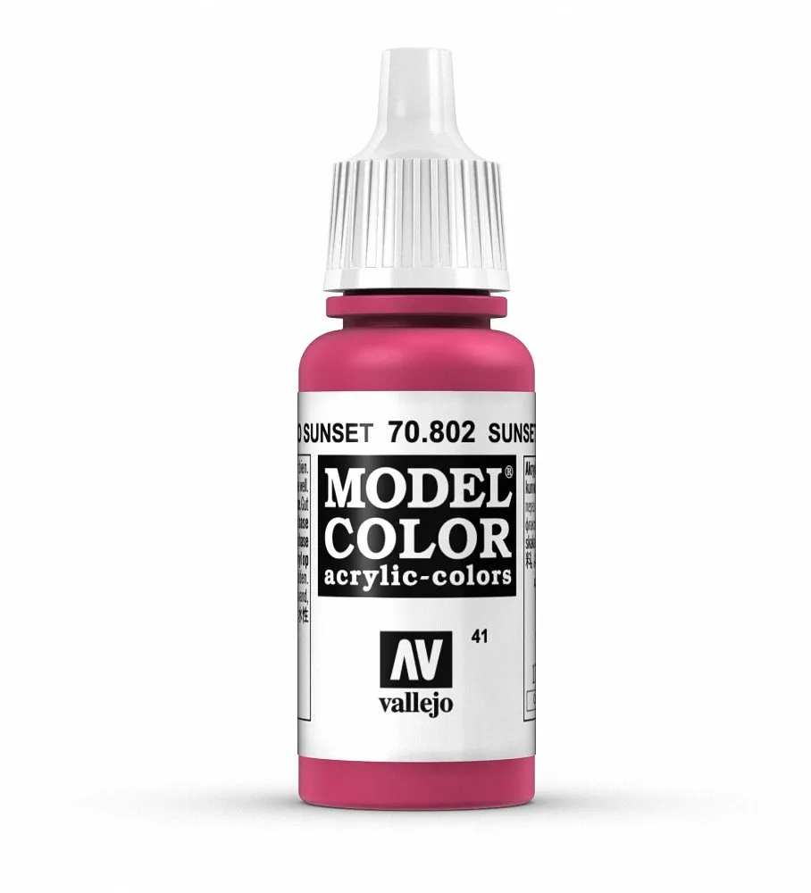 Vallejo 70.802 Model Color Acrylic Paint, Sunset Red, 17 ml - immagine 1
