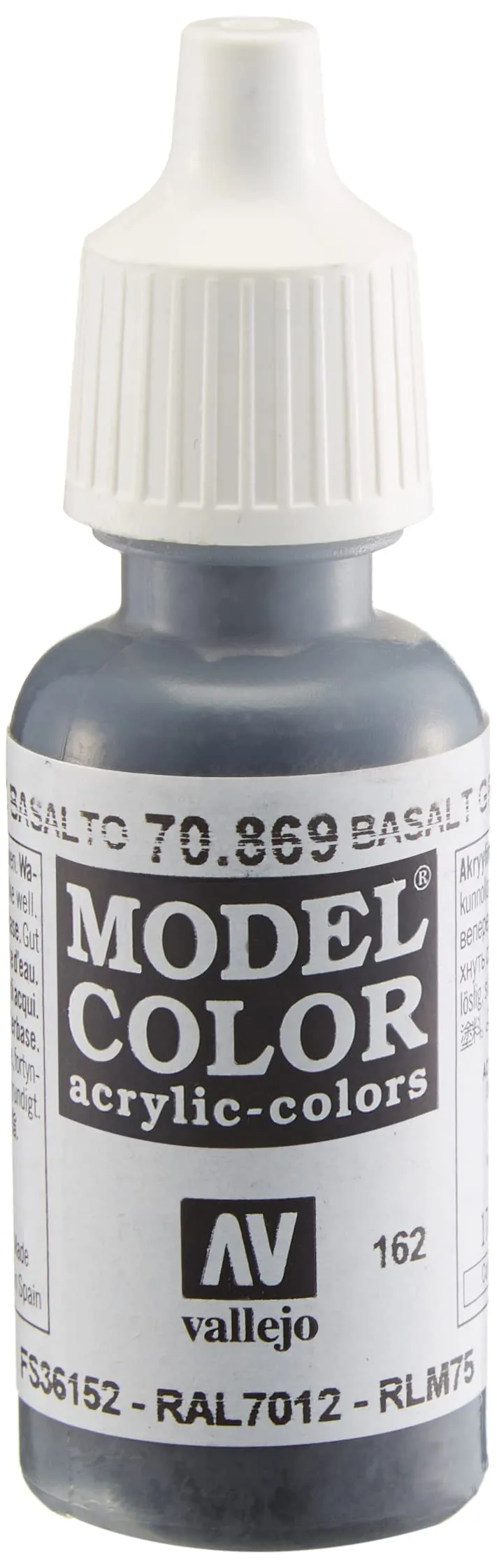 Vallejo 70.869 Model Color Acrylic Paint, Basalt Grey, 17 ml - immagine 1