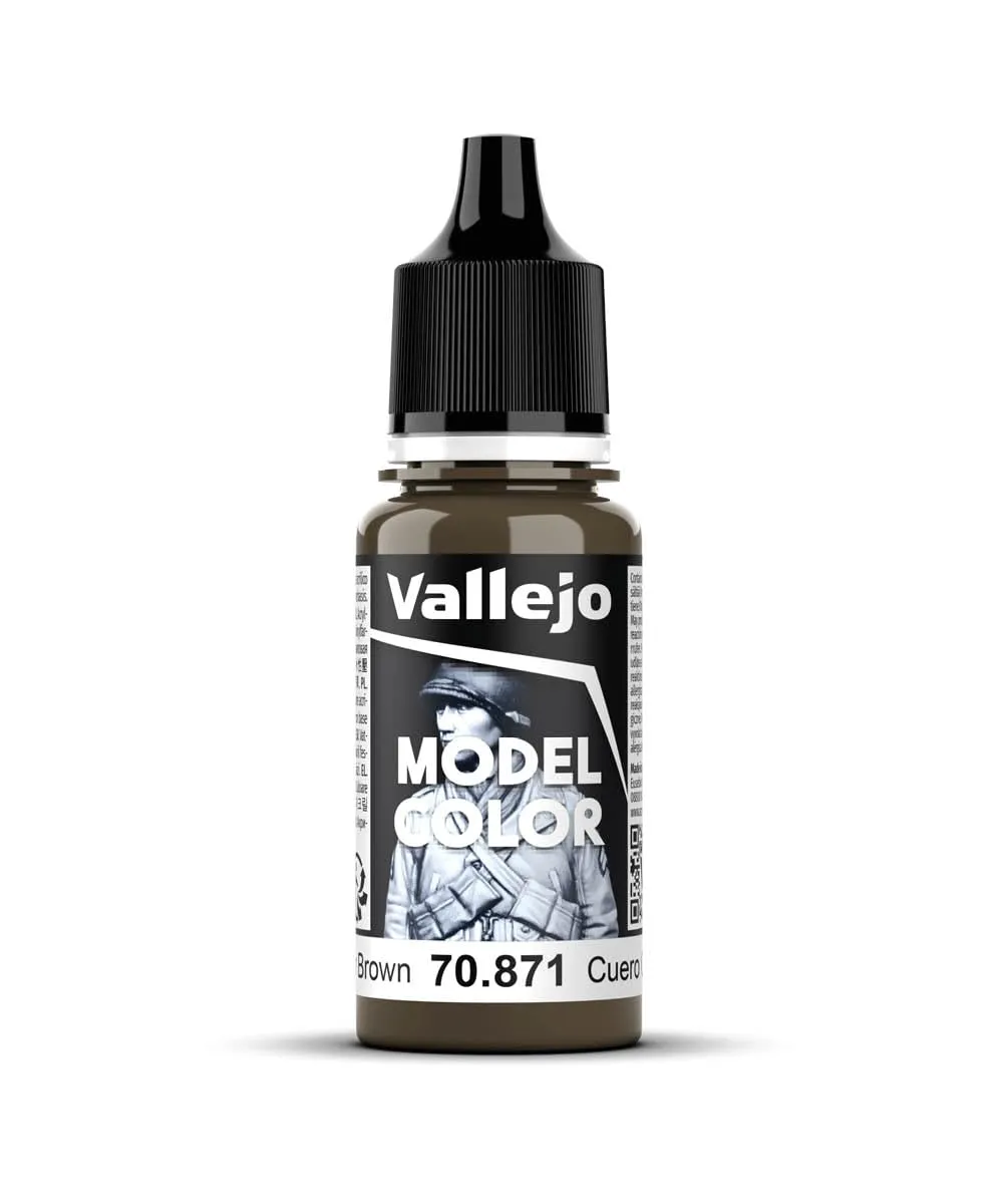 Vallejo Leather Brown Acrylic Paint, 17 ml - immagine 1