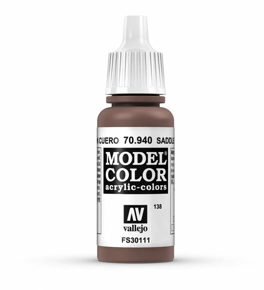 Vallejo 70.940 Model Color Acrylic Paint, Saddle Brown, 17 ml - immagine 1