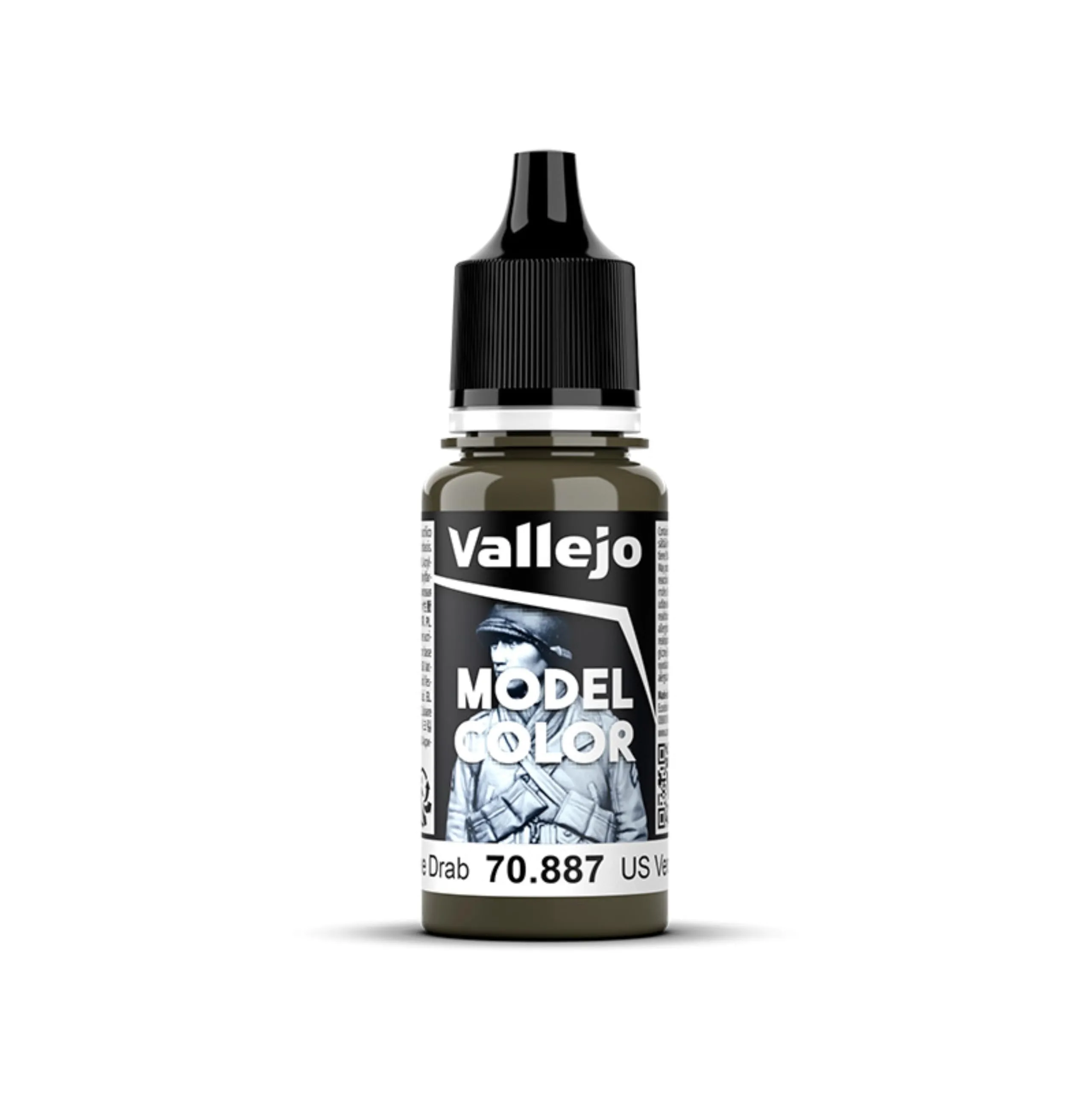 Vallejo 70.887 Colore Acrilico Opaco, Verde Scuro (US Olive Drab), 17 ml - immagine 1