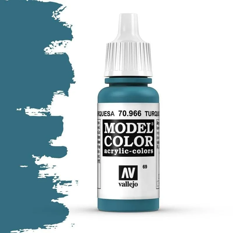 Vallejo 70.966 Acrylic Opaque Color, Turquoise, 17 ml - immagine 2