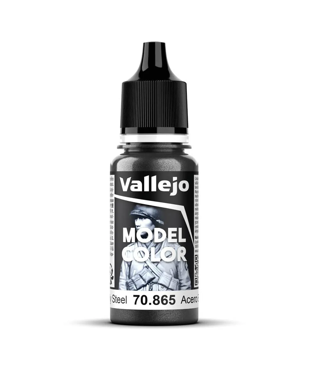 Vallejo 70.865 Acrylic Model Color, Metallic Oily Steel, 17 ml - immagine 1