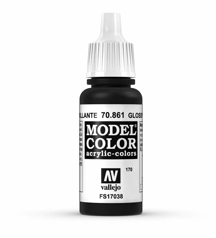 Vallejo 70.861 Acrylic Paint, Gloss Black, 17 ml - immagine 1