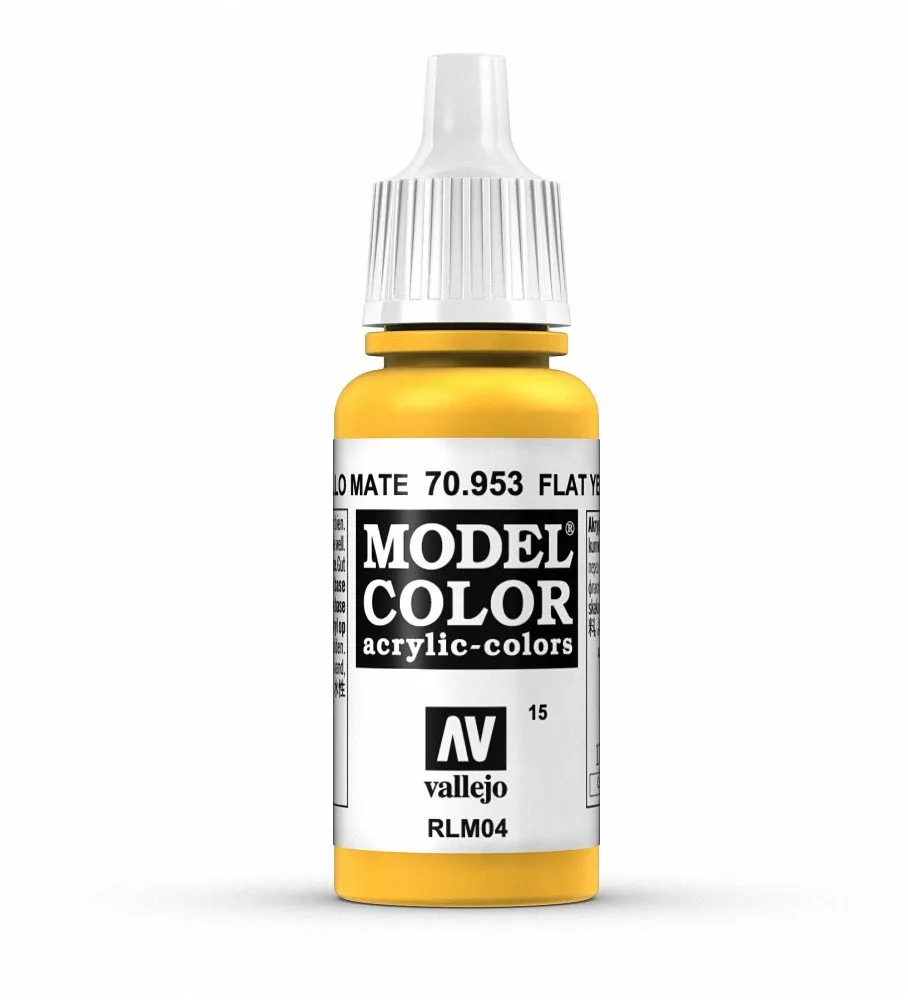 Vallejo 953 Model Color Acrylic Paint, 17 ml, Flat Yellow - immagine 1