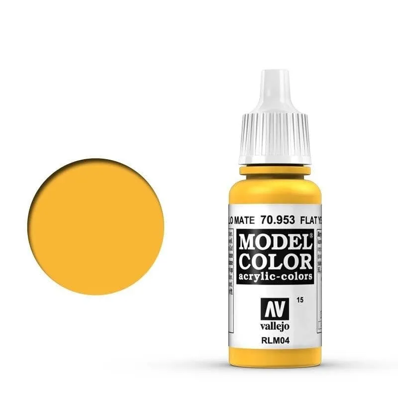 Vallejo 953 Model Color Acrylic Paint, 17 ml, Flat Yellow - immagine 2