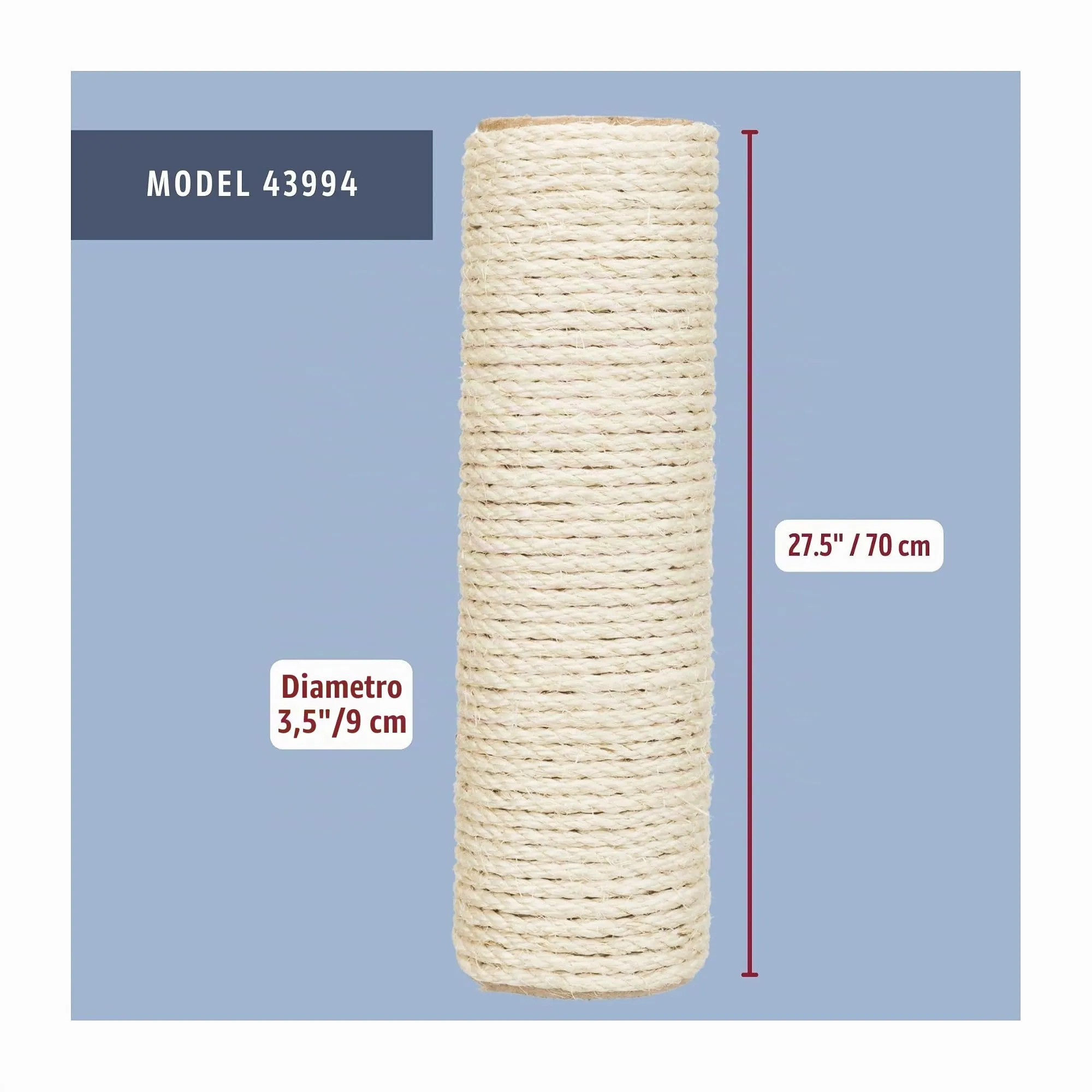 Trixie 43994 Ricambio Tiragraffi in Sisal, ø 9 × 70 cm, Naturale - immagine 3