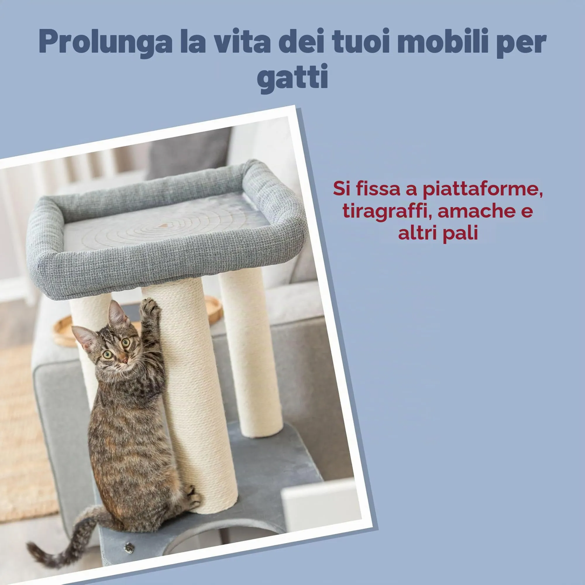 TRIXIE Tronco di ricambio in sisal per tiragraffi gatti – ø 9 × 40 cm - immagine 2