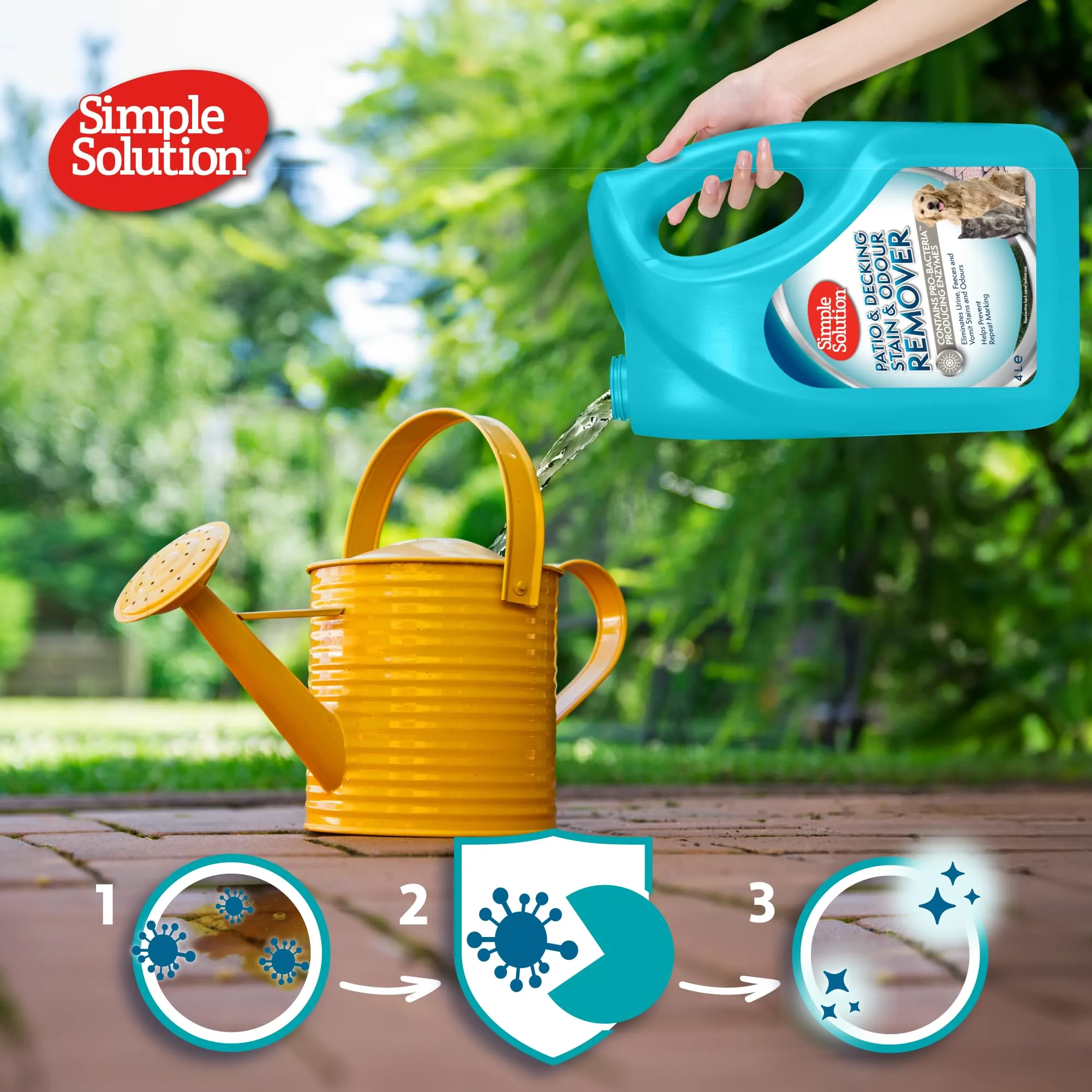 Simple Solution Elimina Macchie ed Odori per Patio e Pavimenti in Legno per Esterni, 4 Ltr - immagine 4