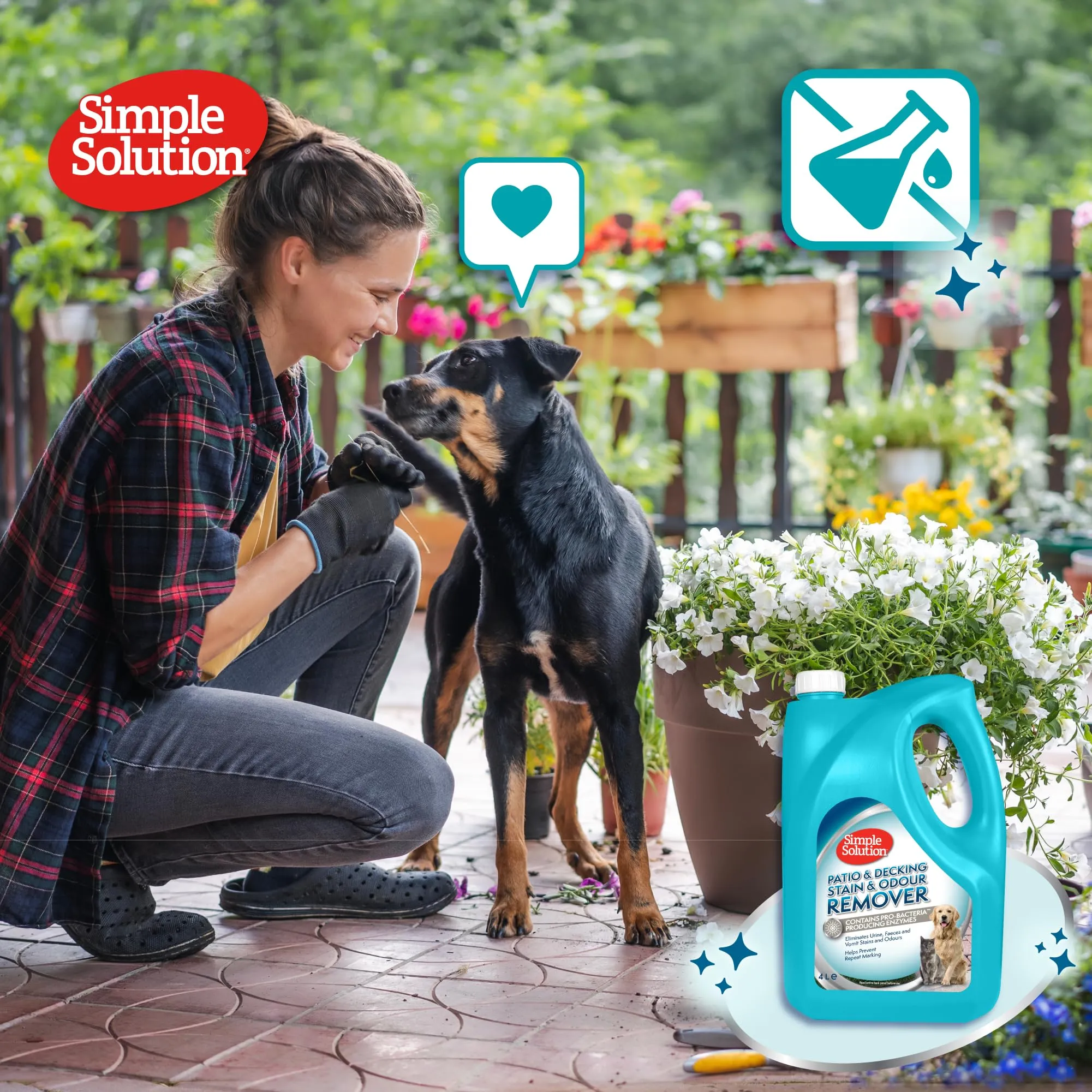 Simple Solution Elimina Macchie ed Odori per Patio e Pavimenti in Legno per Esterni, 4 Ltr - immagine 6