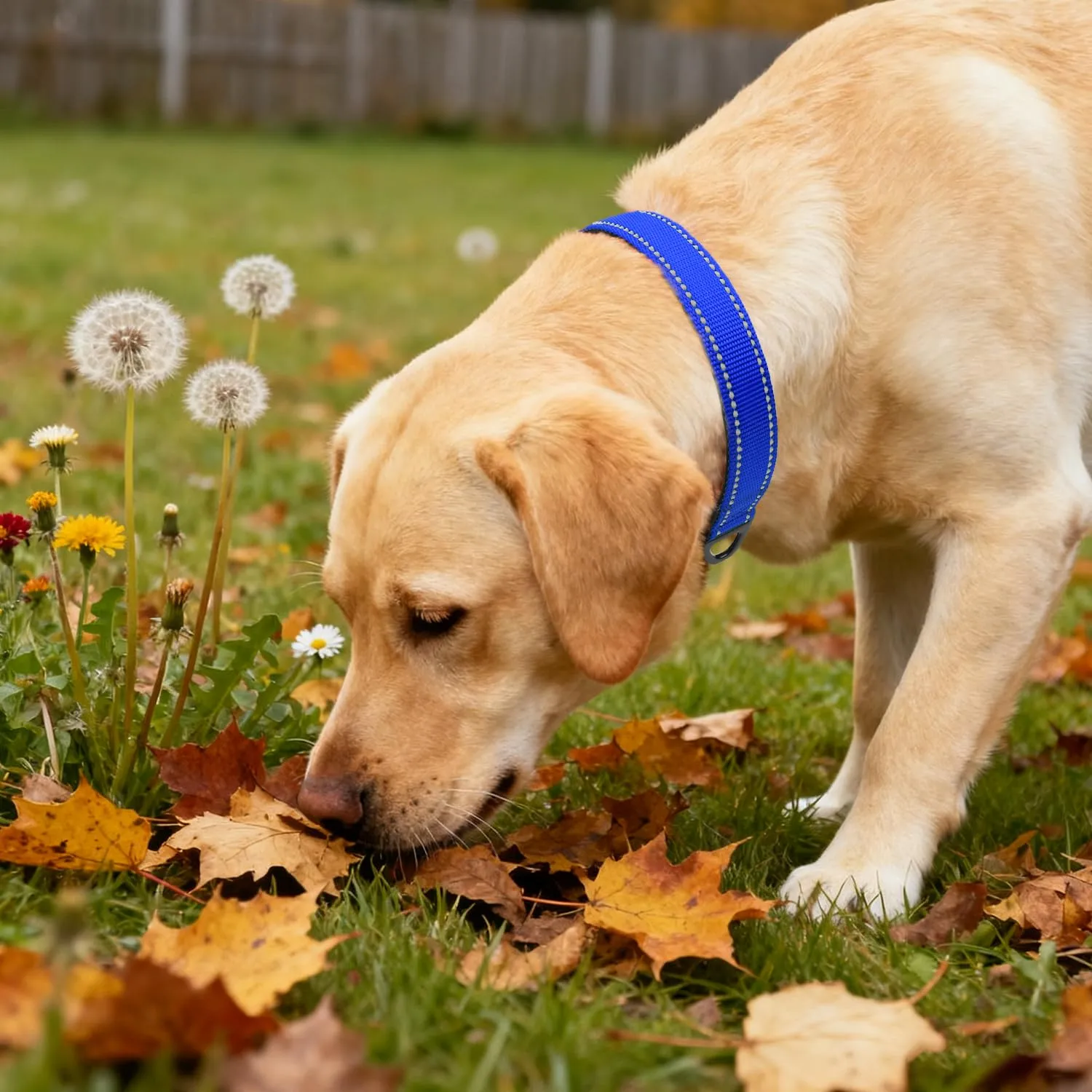 Taglory Collare per Cani in Nylon Imbottito, Regolabile e Riflettente, Taglia L, Blu Scuro - immagine 2