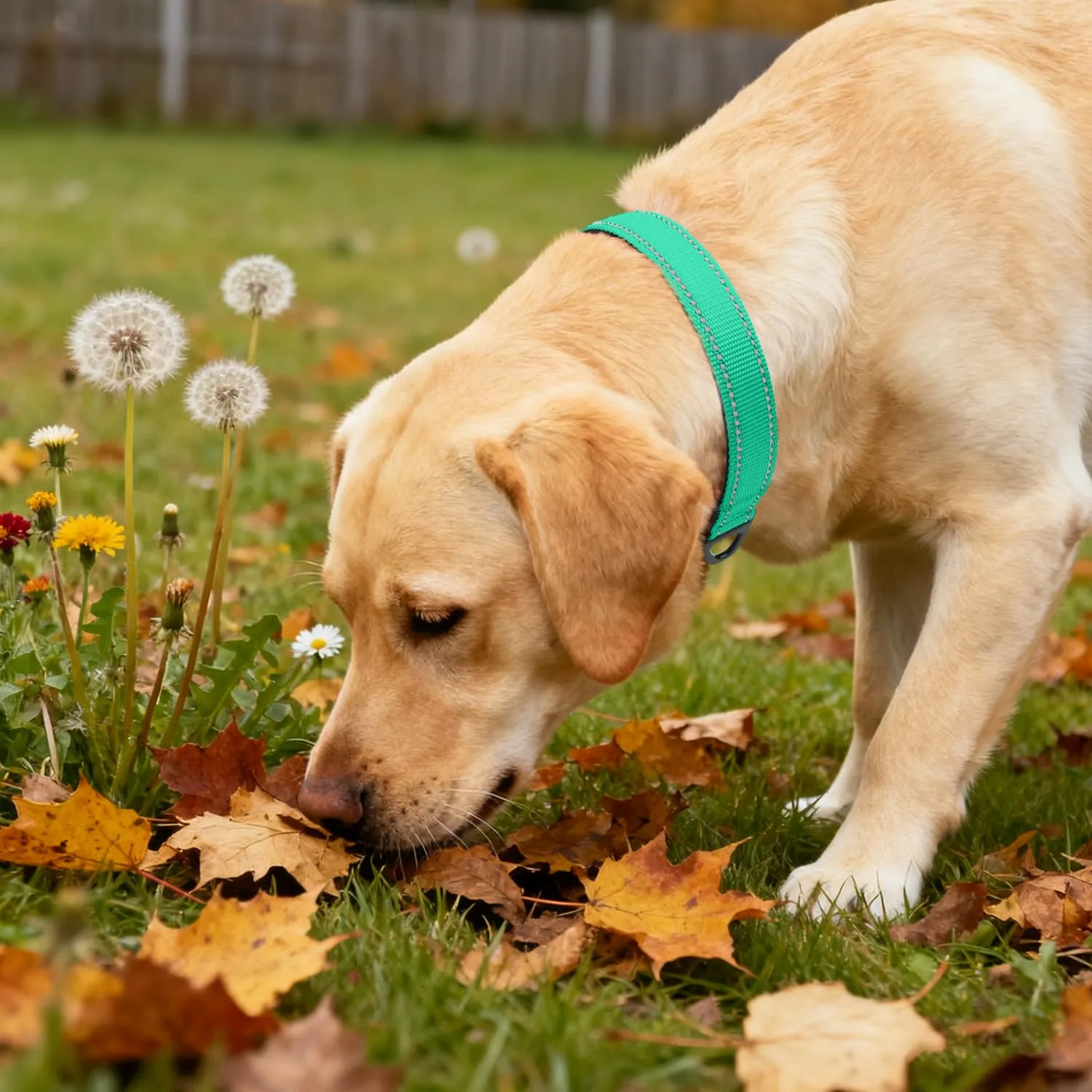 Taglory Collare per Cani in Nylon Imbottito, Riflettente e Regolabile, Taglia Grande, Turchese - immagine 2