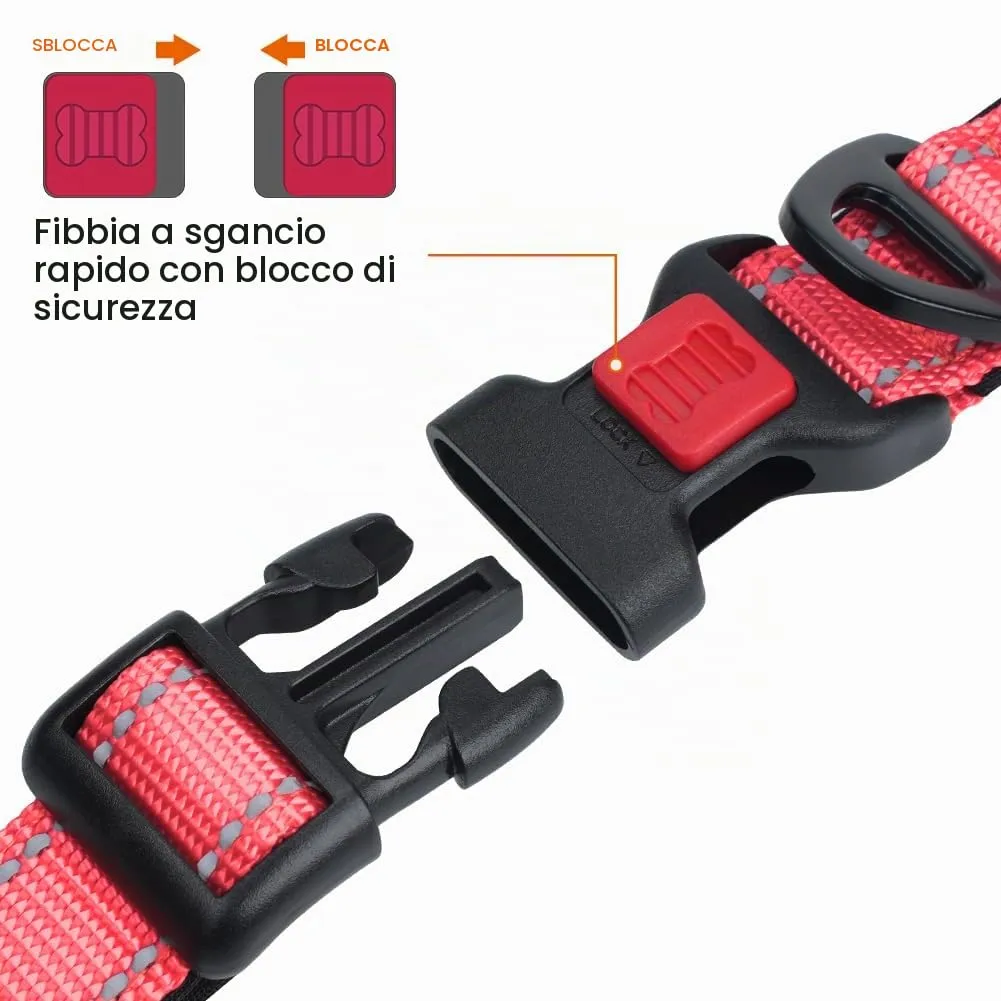 Taglory Collare per Cani in Nylon Imbottito Riflettente, Rosa, XS - immagine 3