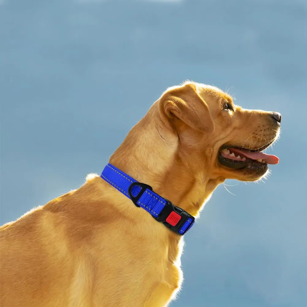 Taglory Collare per Cani in Nylon Imbottito, Riflettente e Regolabile, Blu Scuro, Taglia XL - immagine 2