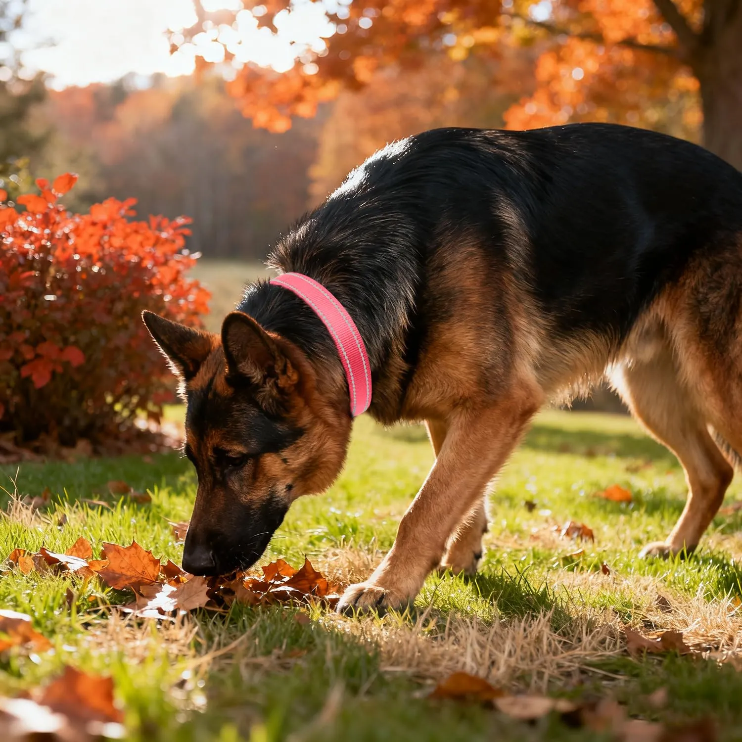 Taglory Collare per Cani in Nylon Imbottito Riflettente, Rosa, Taglia XL - immagine 2