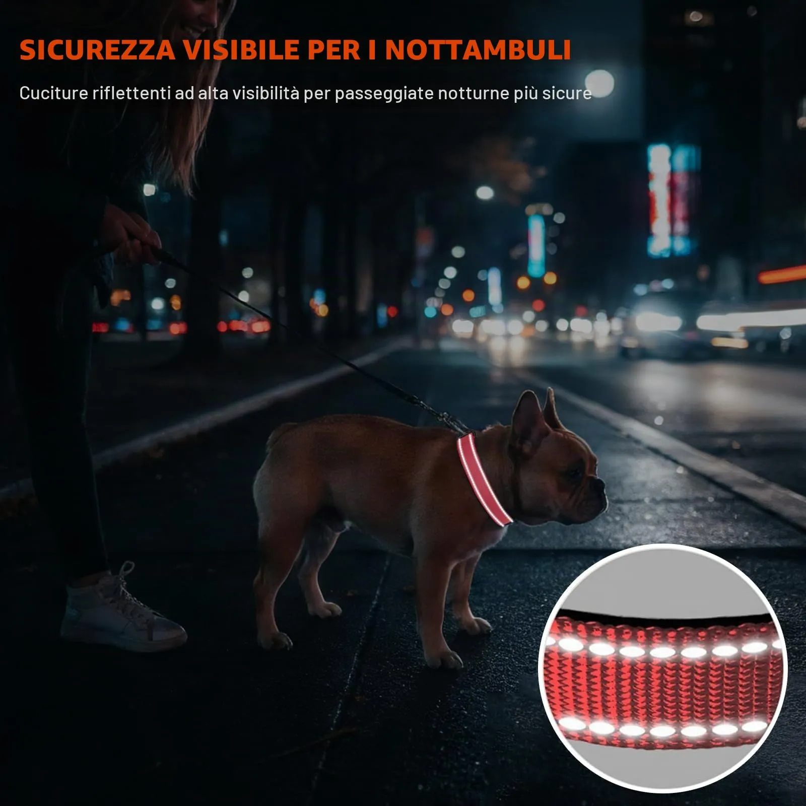 Taglory Collare per Cani in Nylon Imbottito Riflettente, Rosa, Taglia S - immagine 5