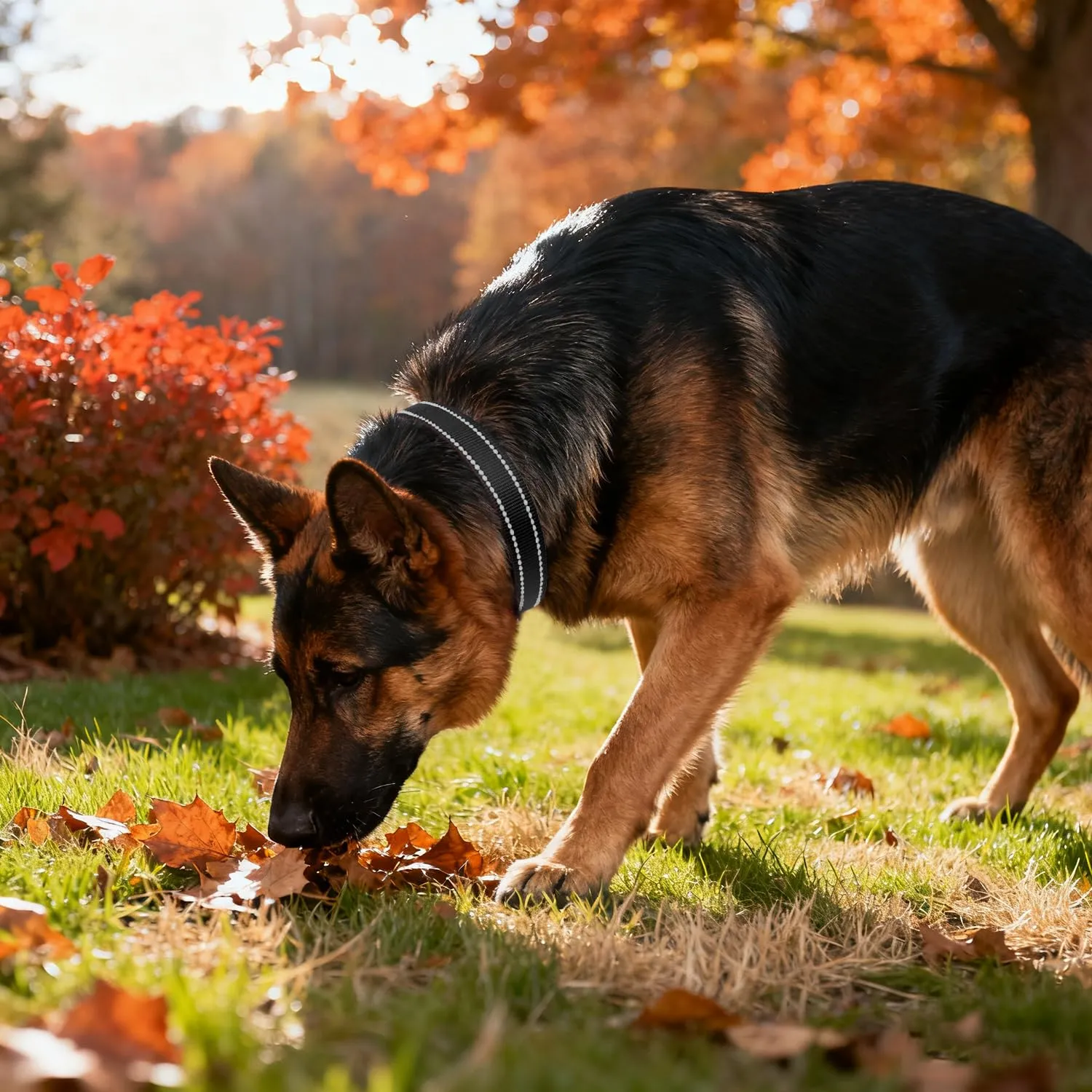 Taglory Collare per Cani in Nylon Imbottito Riflettente, Nero, Taglia XL - immagine 2