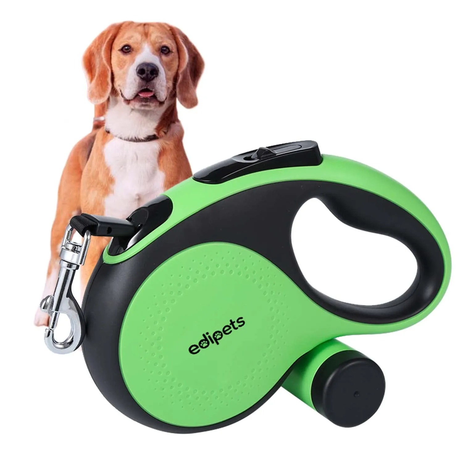 Edipets Guinzaglio per cani estensibile retrattile, 5 metri, verde - immagine 1