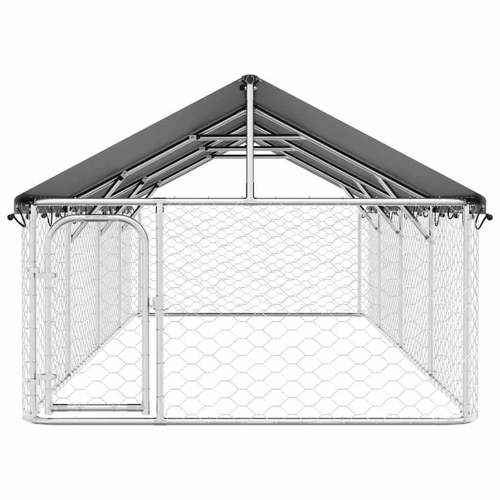 vidaXL Gabbia per Cani da Esterno con Tetto 600x200x150 cm - immagine 8