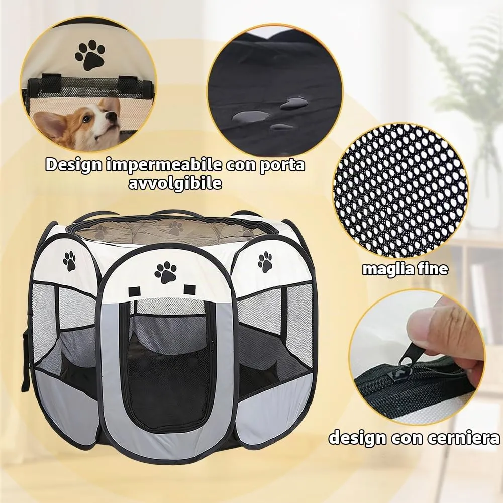 Recinto pieghevole per animali domestici Wapasezyar 74x74x43cm - immagine 2