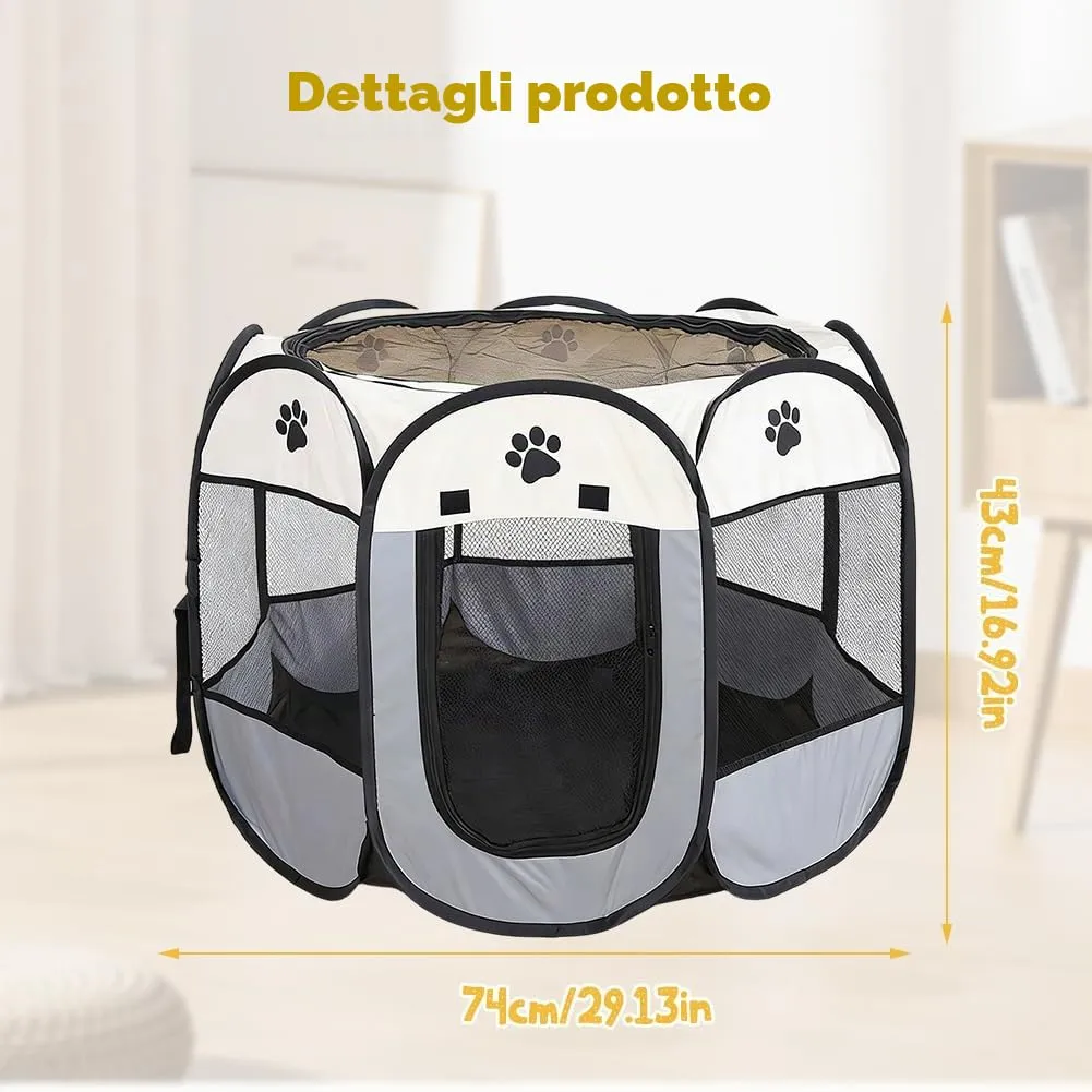 Recinto pieghevole per animali domestici Wapasezyar 74x74x43cm - immagine 3