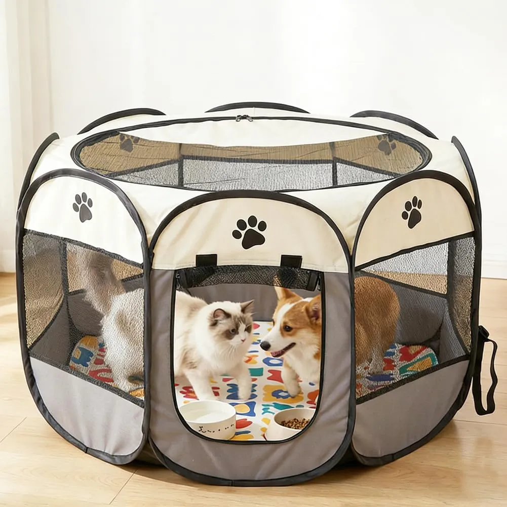 Recinto pieghevole per animali domestici Wapasezyar 74x74x43cm - immagine 4