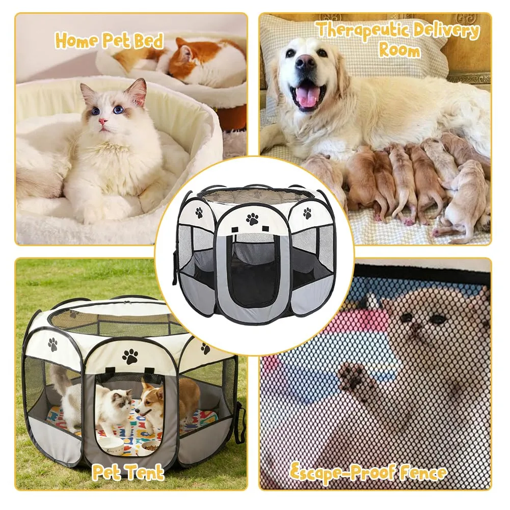 Recinto pieghevole per animali domestici Wapasezyar 74x74x43cm - immagine 5