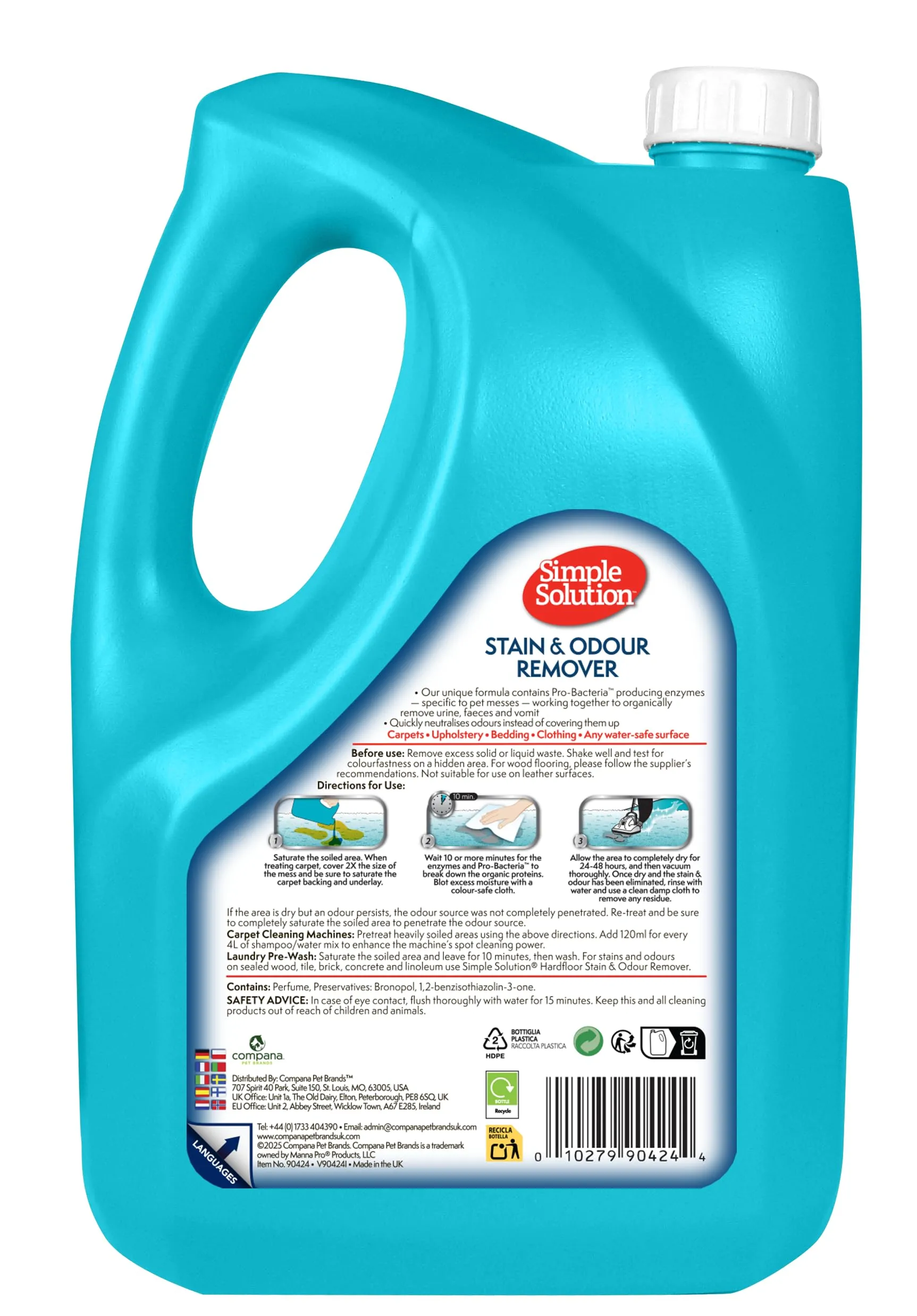 Simple Solution Smacchiatore per Cani e Odori Detergente Enzimatico 4 Litri - immagine 3
