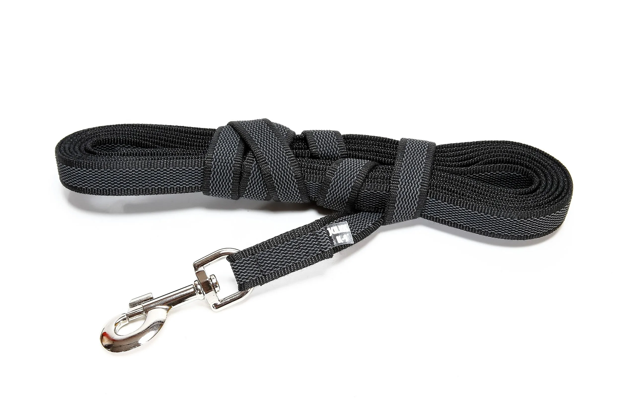 Julius-K9 Super Presa Guinzaglio Con Manico, 14 mm x 5 m, Nero - immagine 1