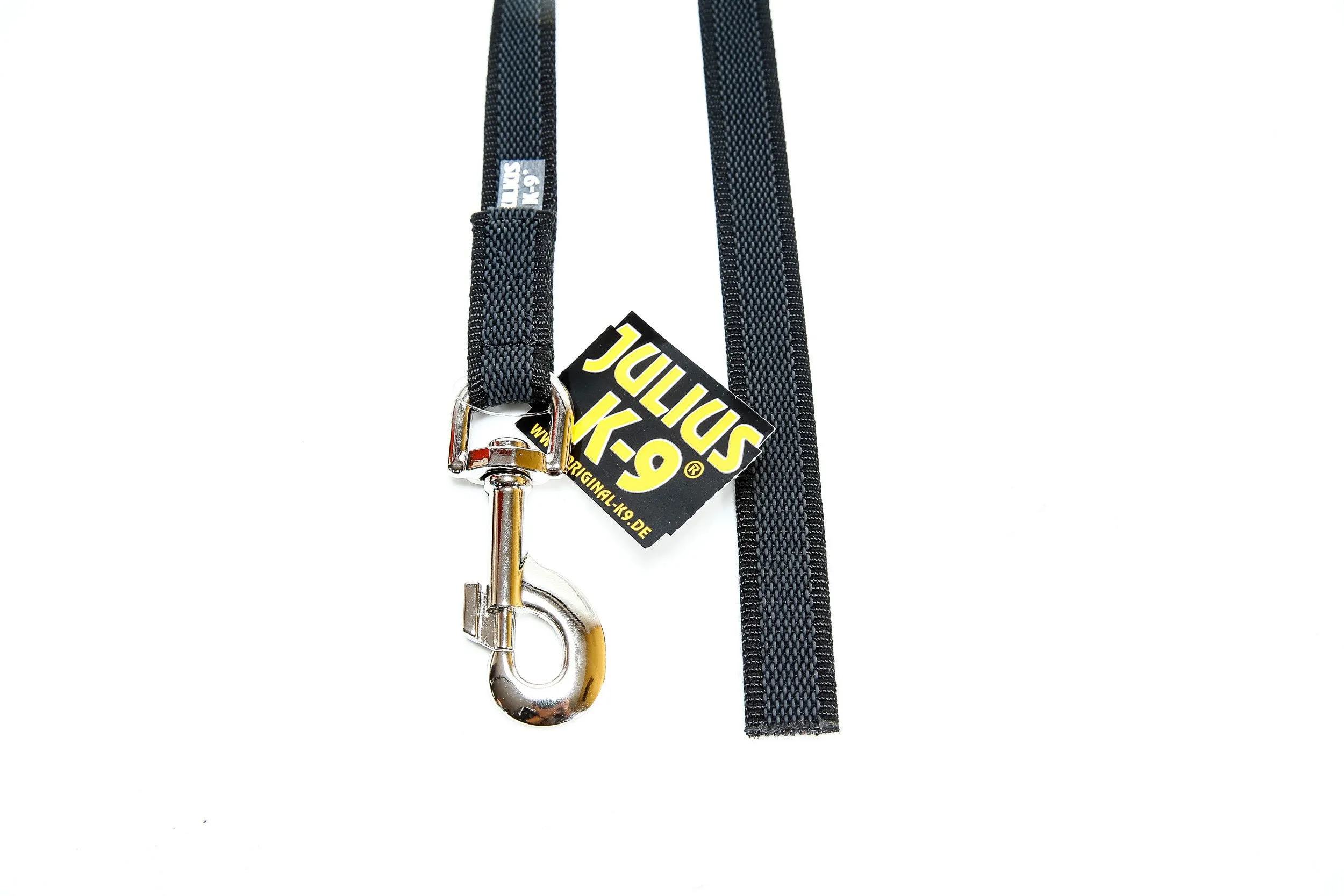 Julius-K9 Color & Gray Super Presa Guinzaglio Senza Manico, 14 mm x 3 m, Nero - immagine 2