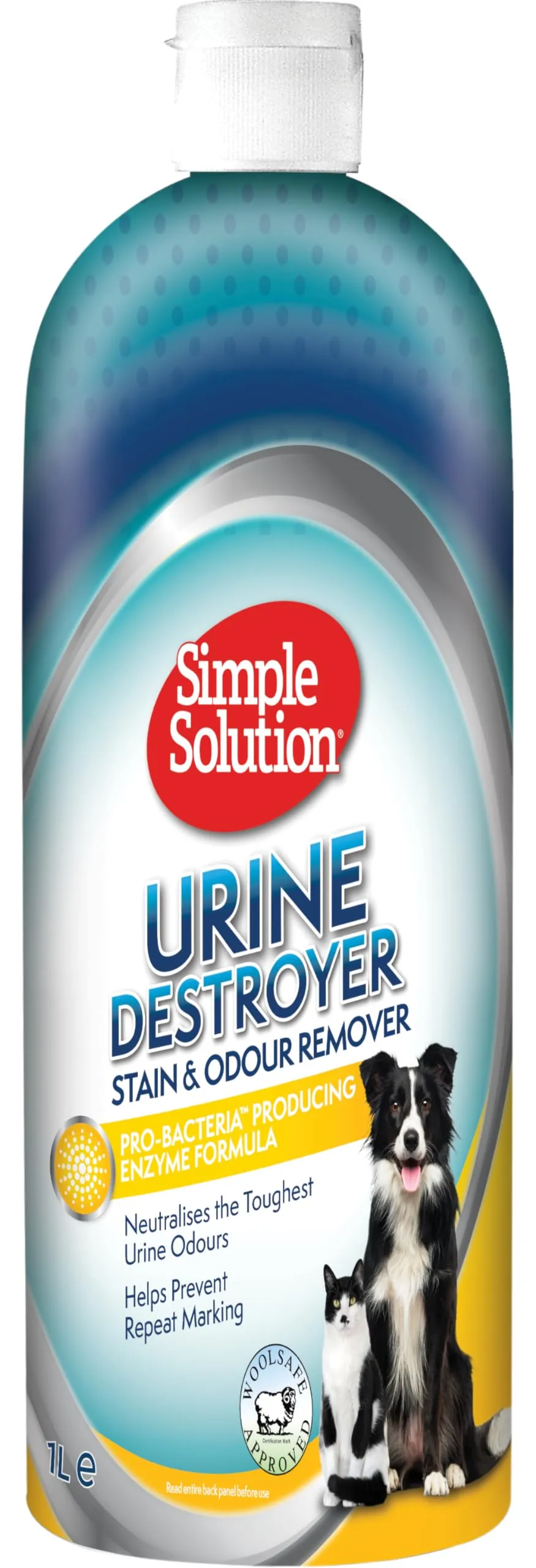 Simple Solution Urine Destroyer Detergente Enzimatico per Macchie e Odori di Animali Domestici, 4 Litri (Confezione da 4) - immagine 1