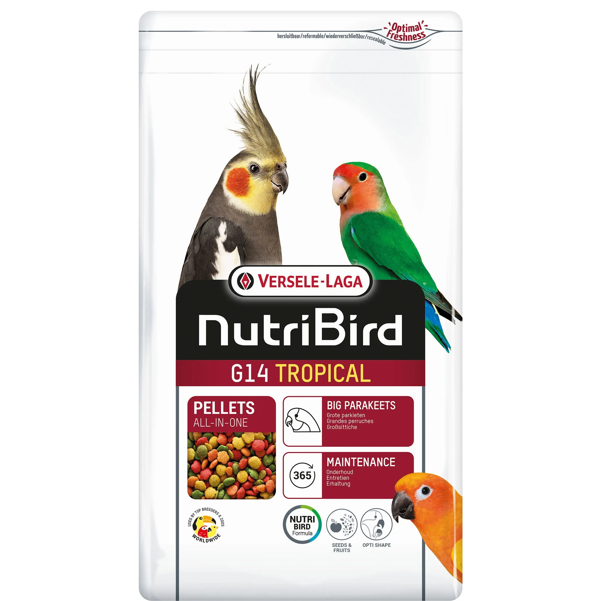 Versele-Laga NutriBird G14 Tropical Pellet Estrusi Alimento di Mantenimento per Grandi Parrocchetti 3kg - immagine 1