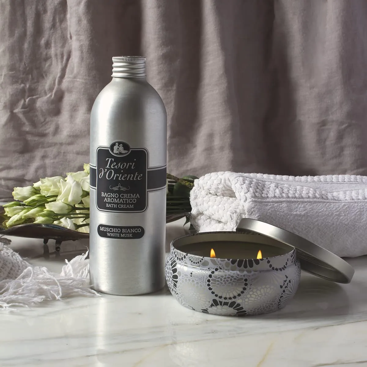 Tesori d'Oriente Bagno Crema Muschio Bianco, 500ml - immagine 3
