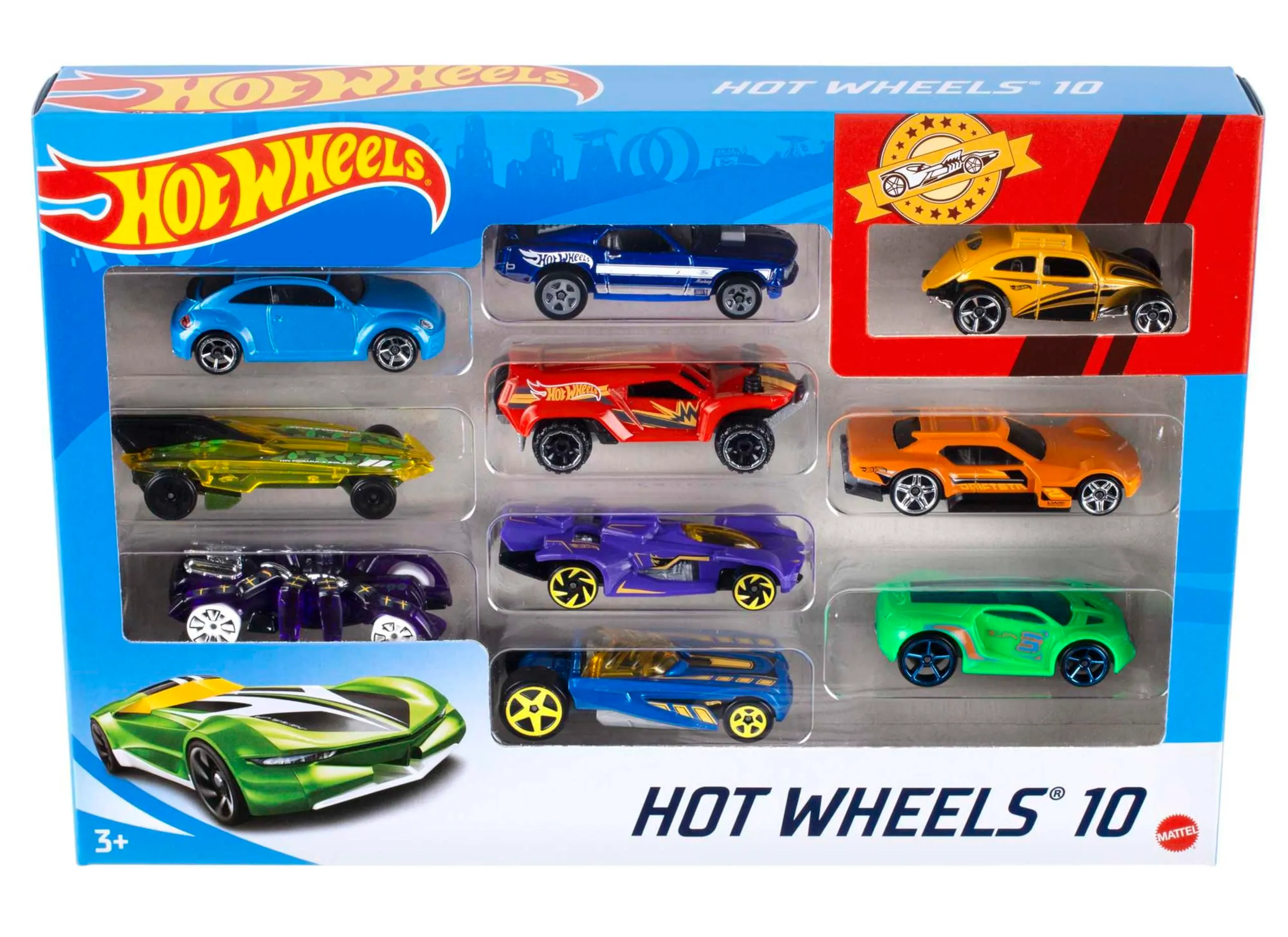 Hot Wheels Set 10 Veicoli in Scala 1:64, 54886 - immagine 1