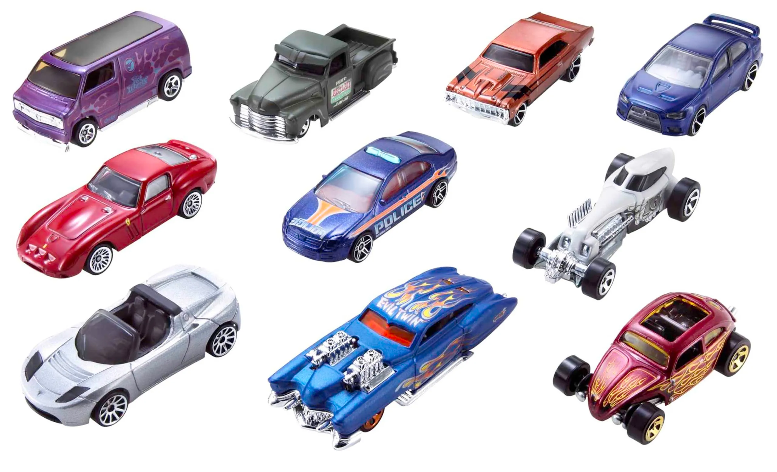 Hot Wheels Set 10 Veicoli in Scala 1:64, 54886 - immagine 3
