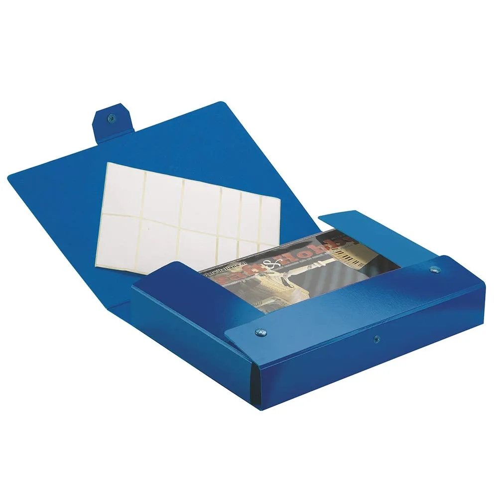 Esselte C28 Eurobox Cartella per Progetti, 25 x 35 cm, Dorso 8 cm, Blu, 390328050 - immagine 2