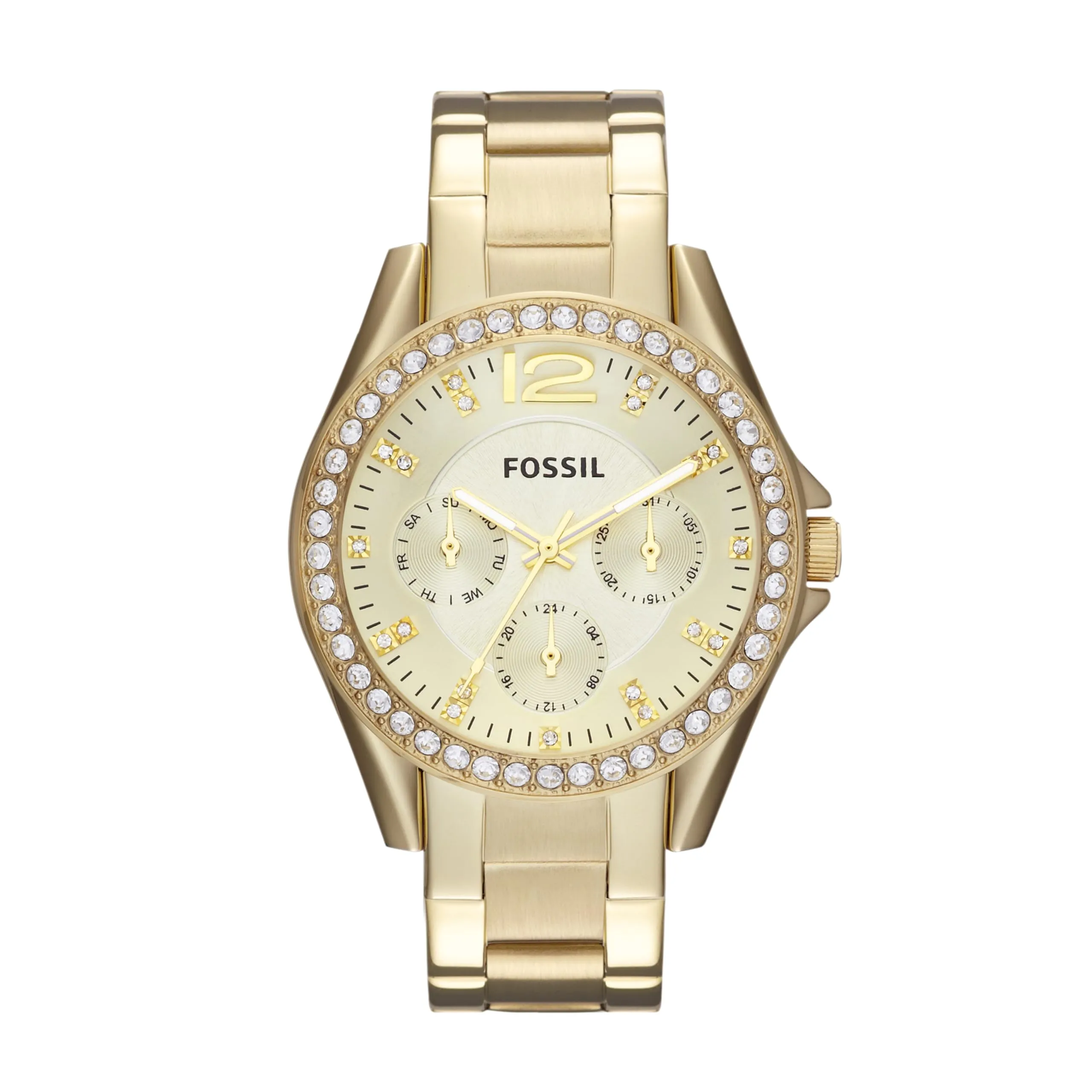 Fossil Riley Ladies Multifunction Quartz Watch, 38 mm, Gold-Tone Stainless Steel, ES3203 - immagine 1