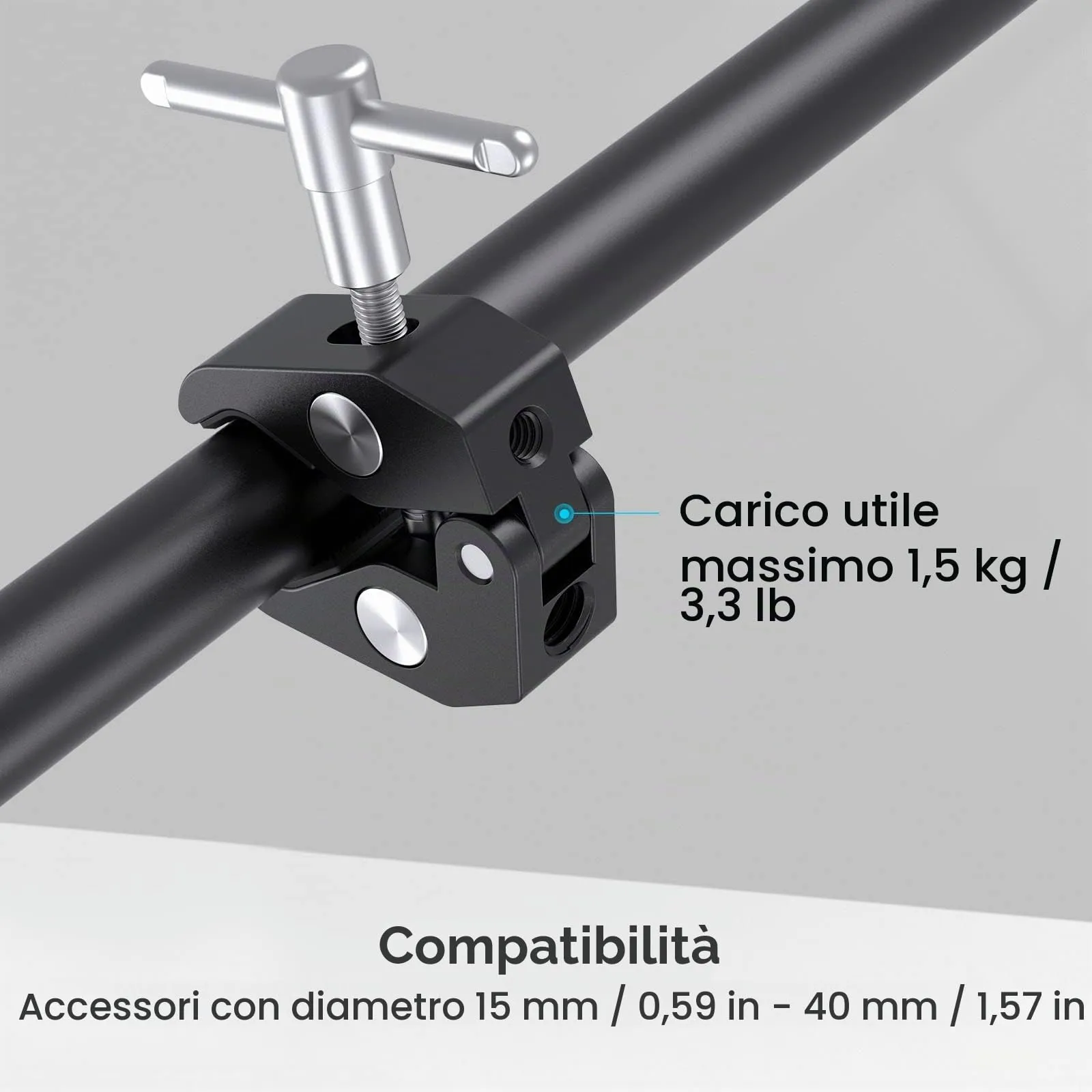 SmallRig Super Clamp with 1/4 and 3/8 Thread - 735 - immagine 5
